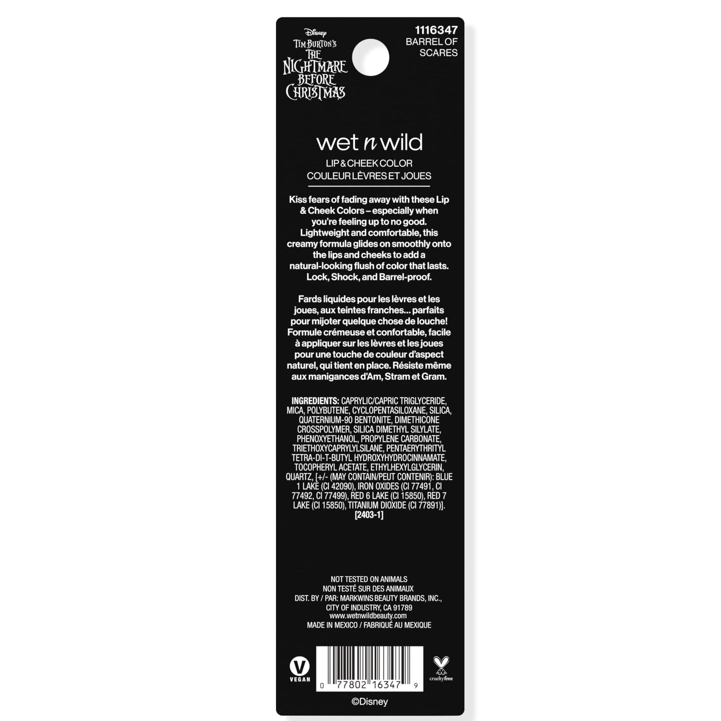 wet n wild Nightmare Before Christmas Lip & Cheek Color-Barrel of Scares Beauty & Personal Care wet n wild