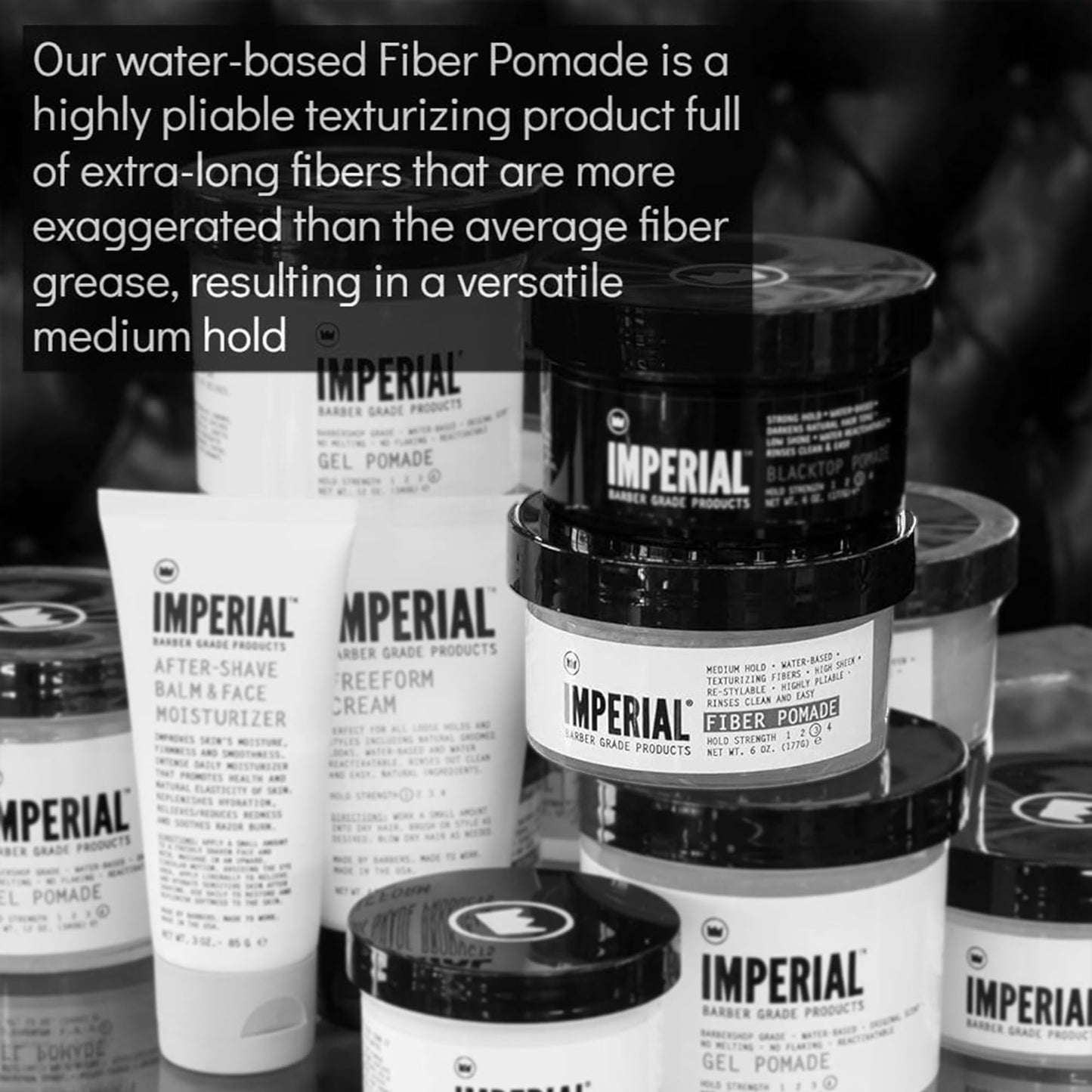 Imperial Barber Grade Products | Fiber Pomade, 6 oz | Medium Hold | High Shine | Water-Based | Easy to Wash Out | Texturizing Fibers | Highly Pliable Beauty & Personal Care Imperial Barber Grade Products