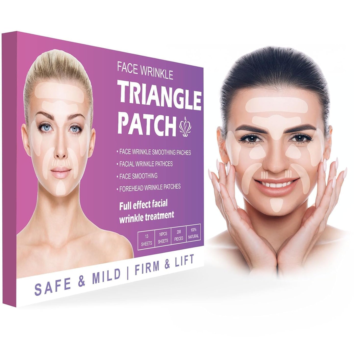 WENLIHAOBO Wrinkle Patches 208 Count,Face Patches for Forehead, Frown Lines, Smile Lines & Around Mouth, Overnight Pads for Fine Lines, Anti Wrinkle Beauty & Personal Care WENLIHAOBO