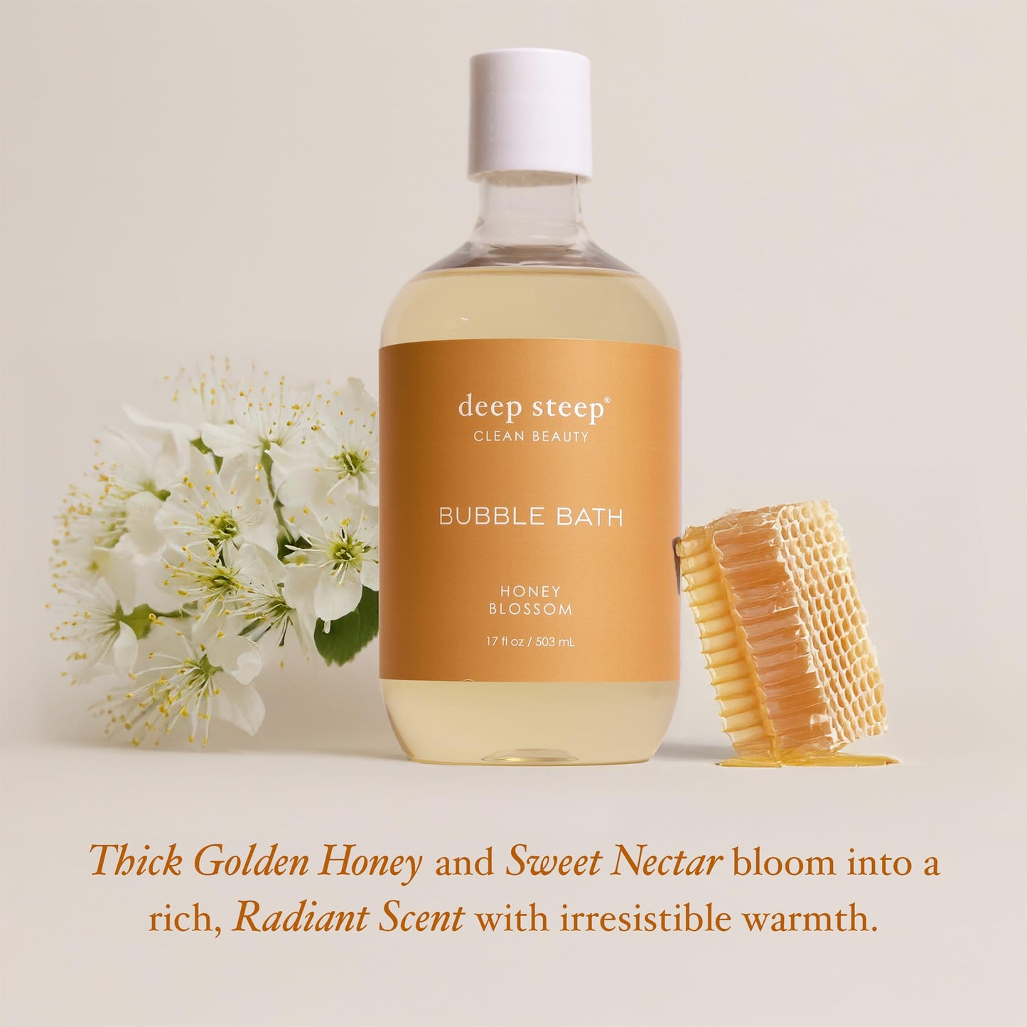 Deep Steep Bubble Bath, Honey Blossom 17 oz (Pack of 2) - Hypoallergenic, Clinically Tested Soothing Soak with Shea Butter & Argan Oil - Sulfate-Free Beauty & Personal Care Deep Steep