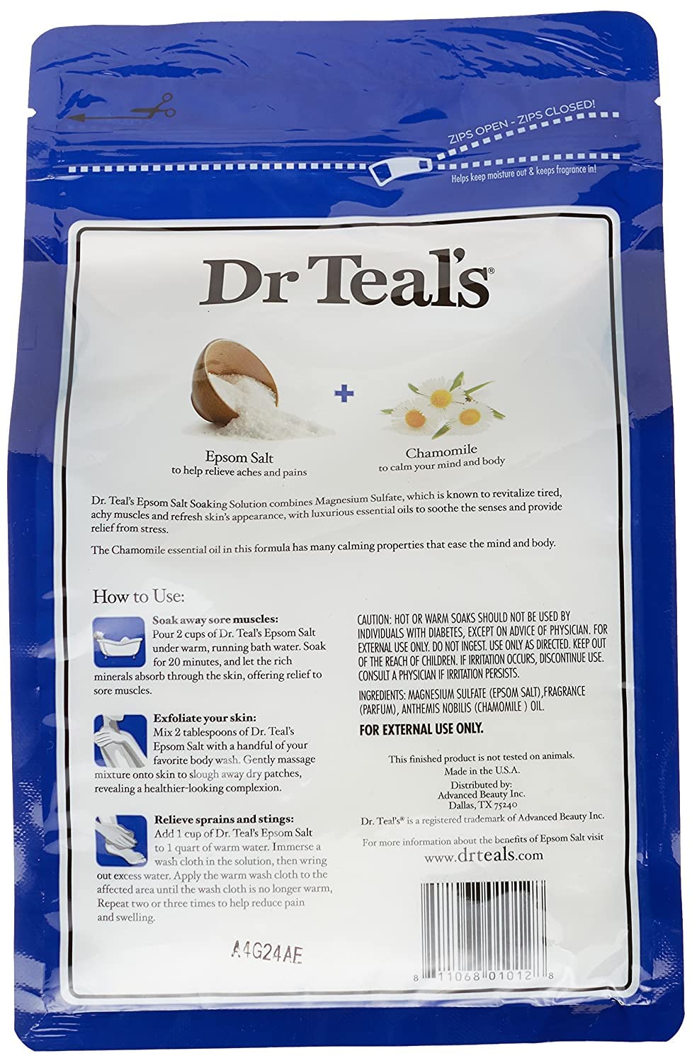 Dr. Teal's Comfort & Calm Bath Soak Gift Set (4 Pack, 3lbs Ea.) - Chamomile Essential Oils Blended with Pure Epsom Salt - Calm Your Mind & Body, Ease Beauty and Personal Care Dr Teal's