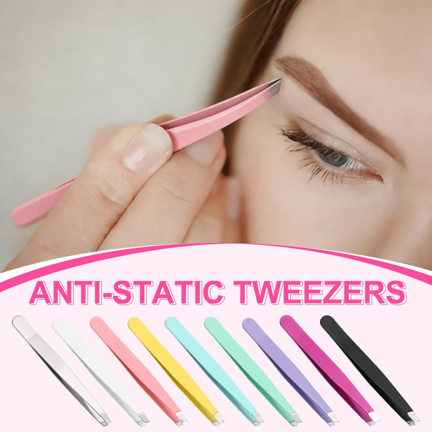 HARFINGTON 12Pcs Eyebrow Tweezers Set Stainless Steel Slanted Tip Beauty Tweezers Hair Plucking Casual Beauty Tools for Facial Hair Eyebrow, Blue Beauty and Personal Care HARFINGTON