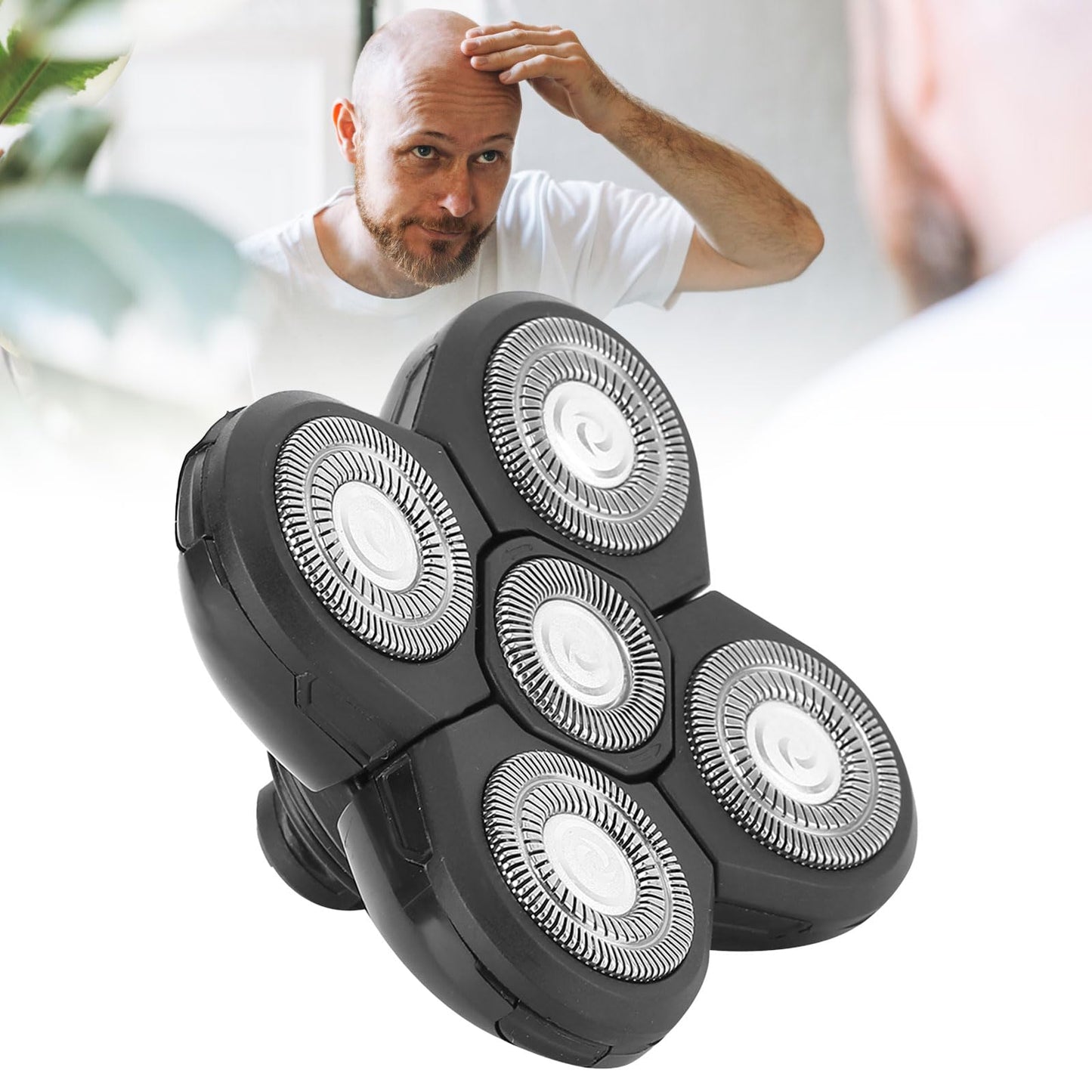 Bald Head Shaver, Replacement Heads, Replacement Blades, Shaver Blade Heads, 5 Head Shaver Head Universal Electric Beard Shaver Replacement Heads Beauty and Personal Care Zetiling