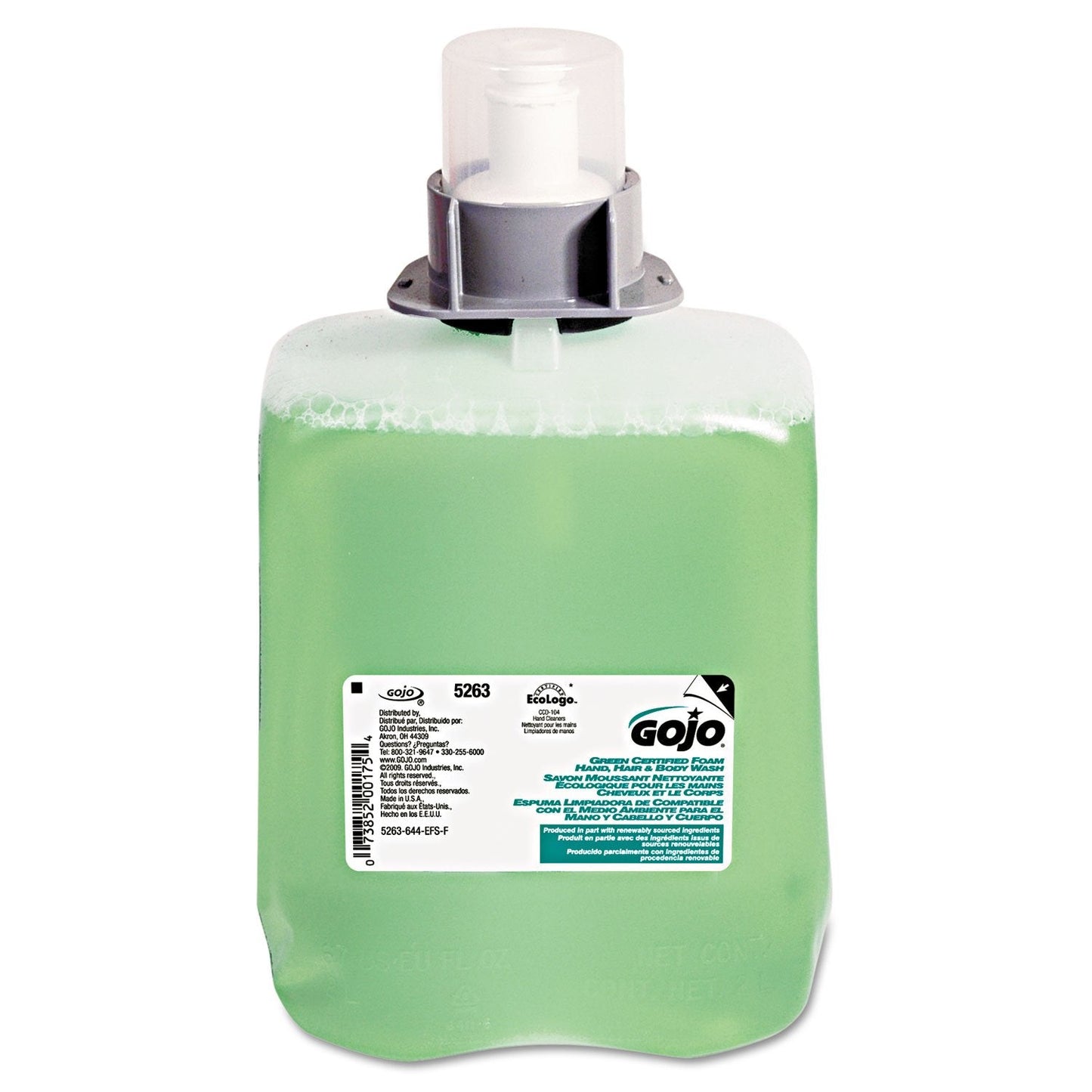Green Certified Foam Hair & Body Wash, Cucumber Melon, 2000mL Refill, 2/Carton Beauty & Personal Care GOJO