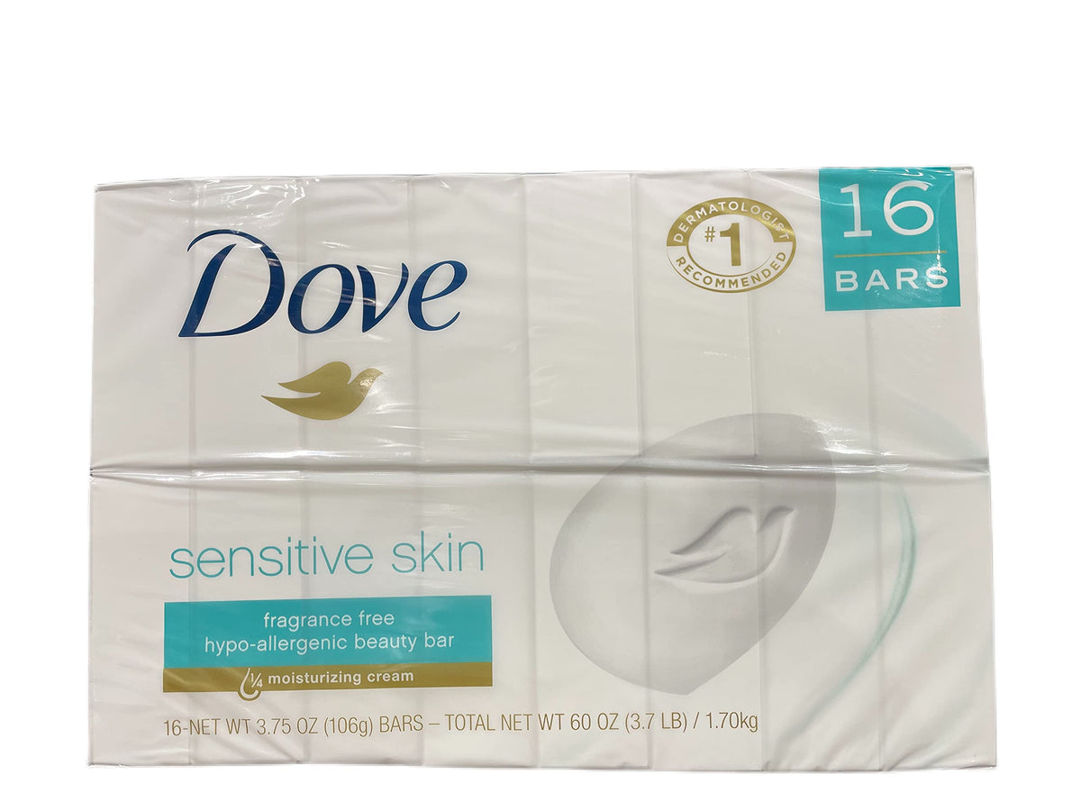 Unilever Dove Sensitive Bar 3 75 oz 16 Bars Beauty & Personal Care Unilever