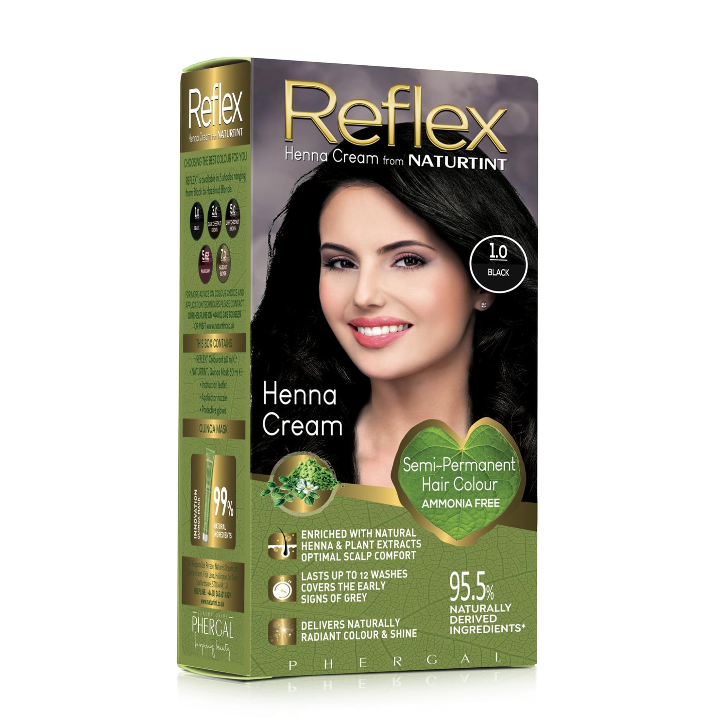Naturtint Reflex from Naturtint Semi-Permanent Colour 1.0 Black 110ml Beauty & Personal Care Naturtint