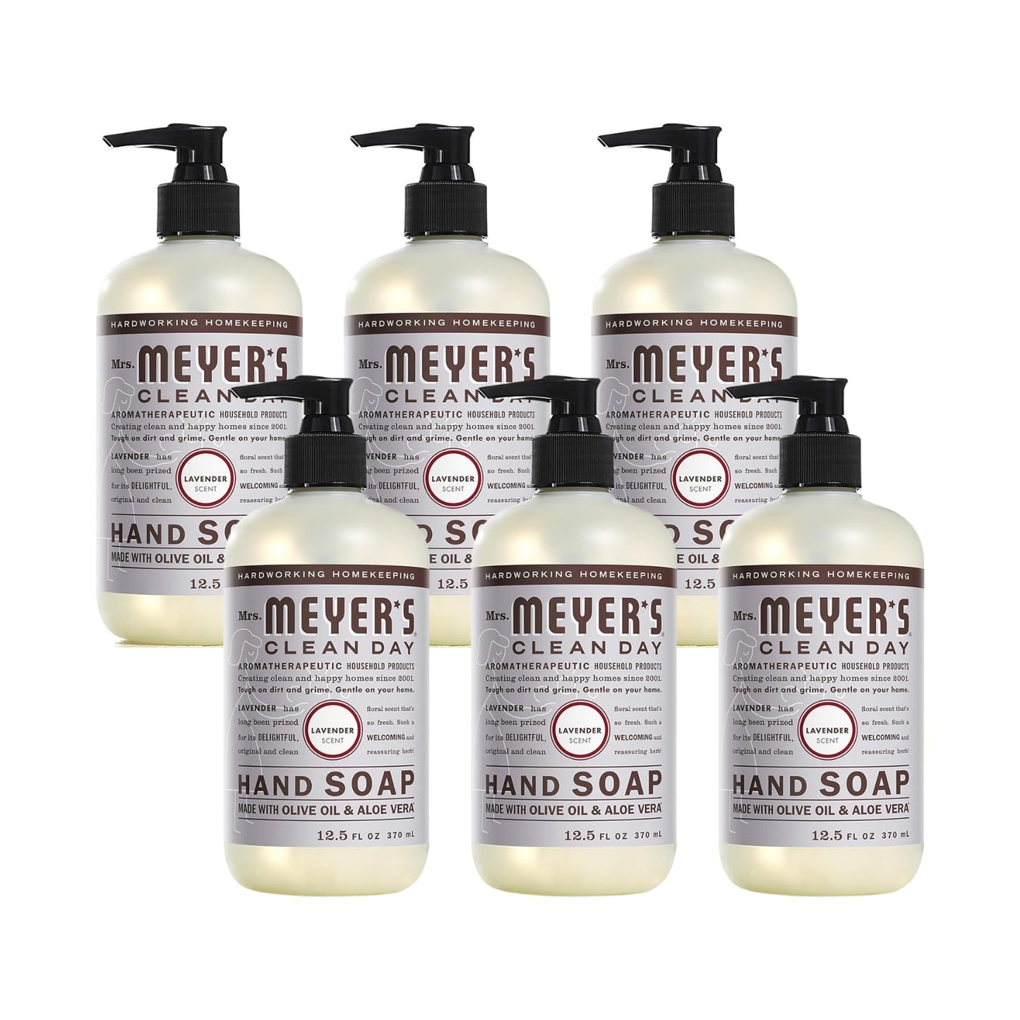 Mrs. Meyer's Clean Day Liquid Hand Soap Bottle, Lavender, 12.5 Fl Oz (Pack of 6) Beauty & Personal Care Mrs. MEYER'S