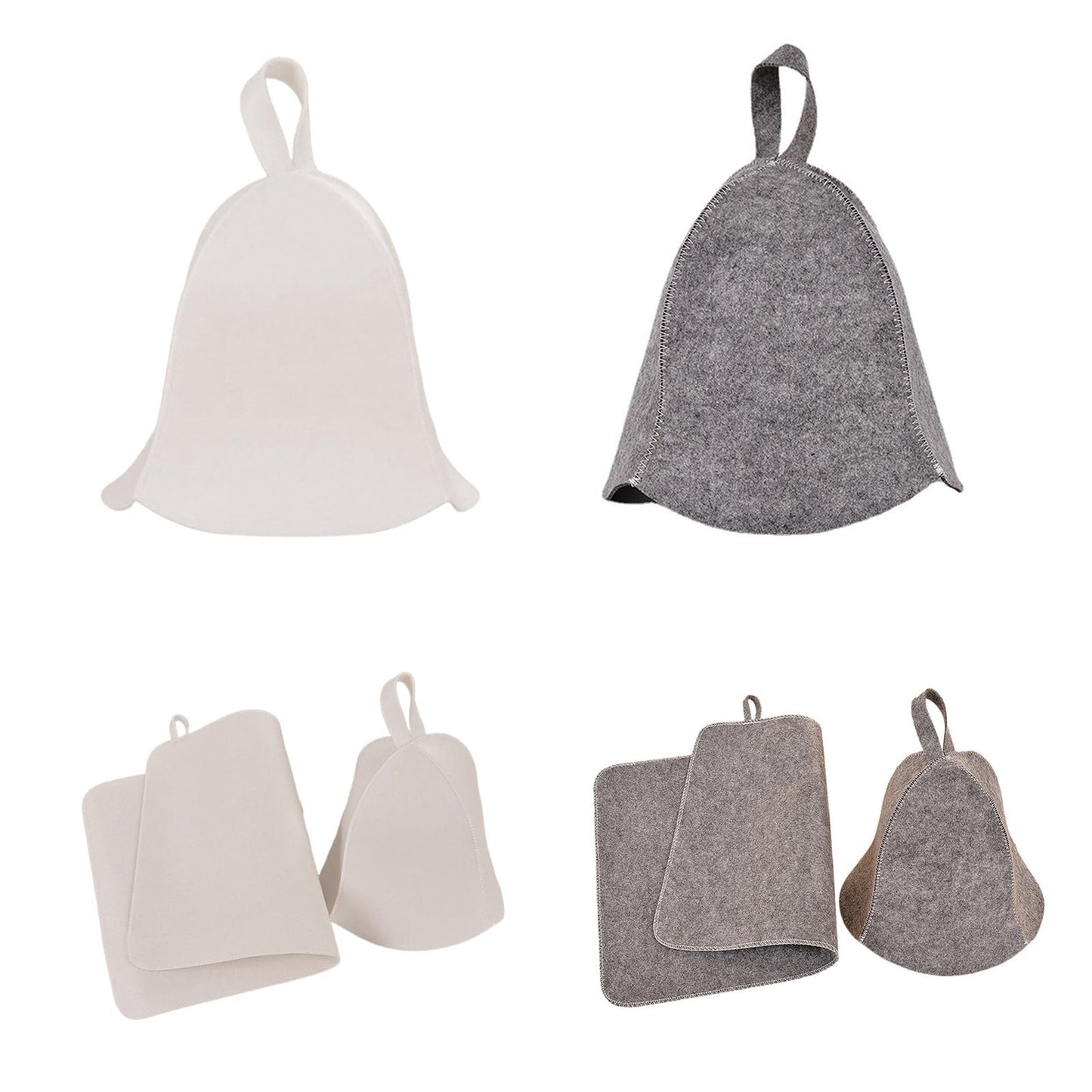 COPLKY Wool Felt Sauna Set Hat Russian Pad Breathable Bath Shower Men Women Protective Hair Bathroom Accessories Beauty and Personal Care COPLKY