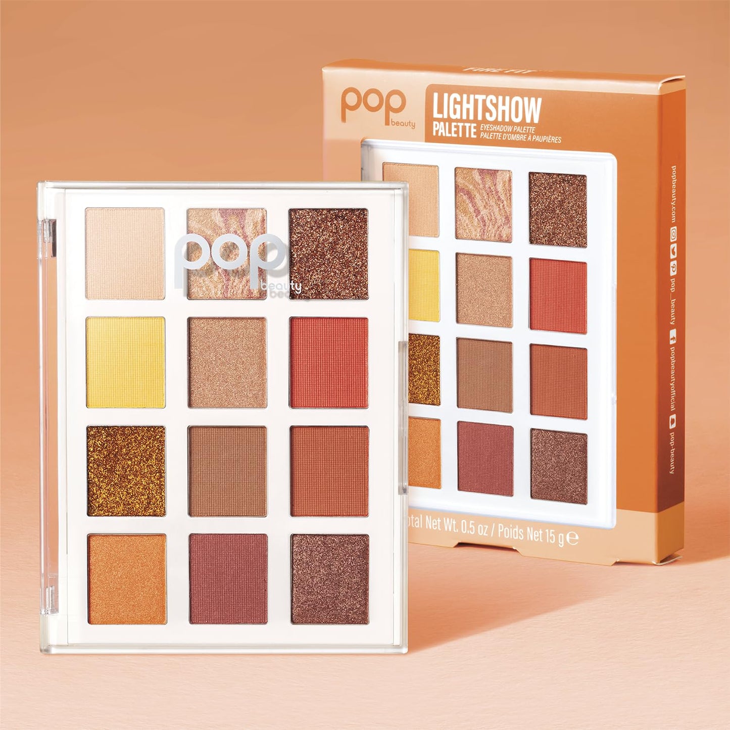 POP Beauty LIGHTSHOW PALETTE | FIRE FIT - Eyeshadow Palette, 12 Shades, Complementary Colours, Multi-Textured, Richly-Pigmented | Matte, Metallic Beauty & Personal Care POP Beauty