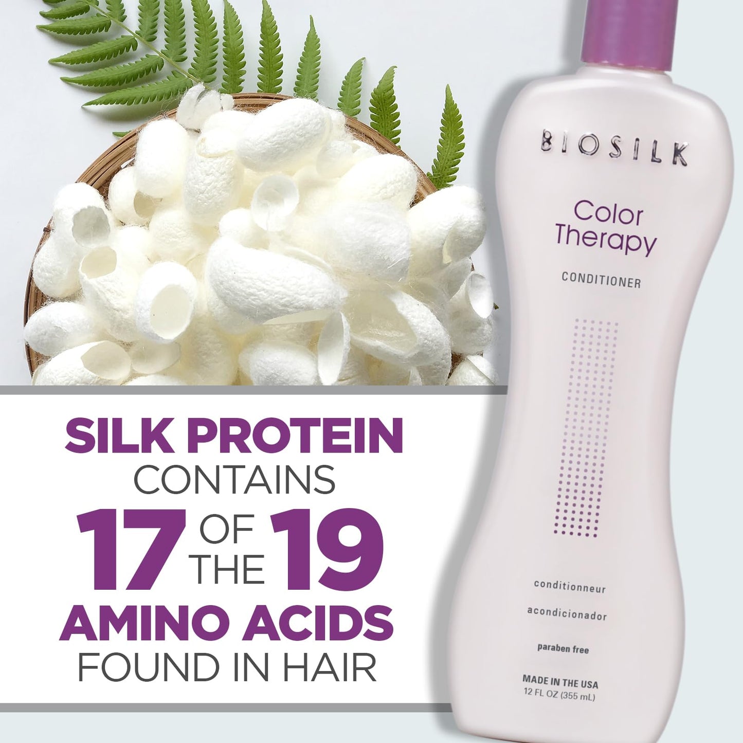 BioSilk Color Therapy Conditioner, Replenishes Moisture While Protecting Color, Enhances Vibrancy & Shine, Sulfate, Paraben & Cruelty-Free, 12 Oz Beauty & Personal Care BioSilk