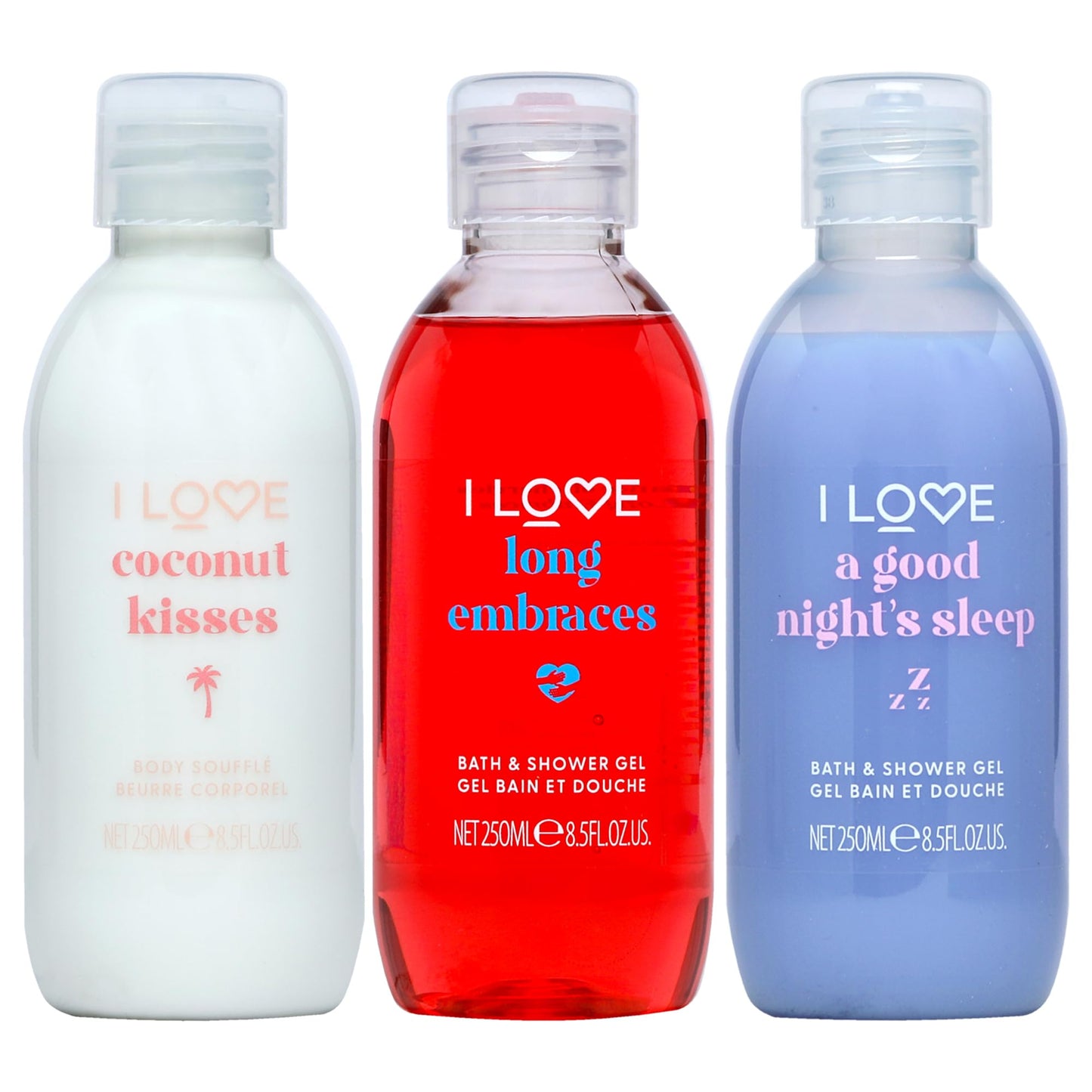 I LOVE Me Time Pamper Pack - Self Care Kit - At Home Spa Kit with Shower Gel and Body Souffle - Cherry, Lavender, and Coconut Fragrance - 3 pc Beauty and Personal Care I LOVE