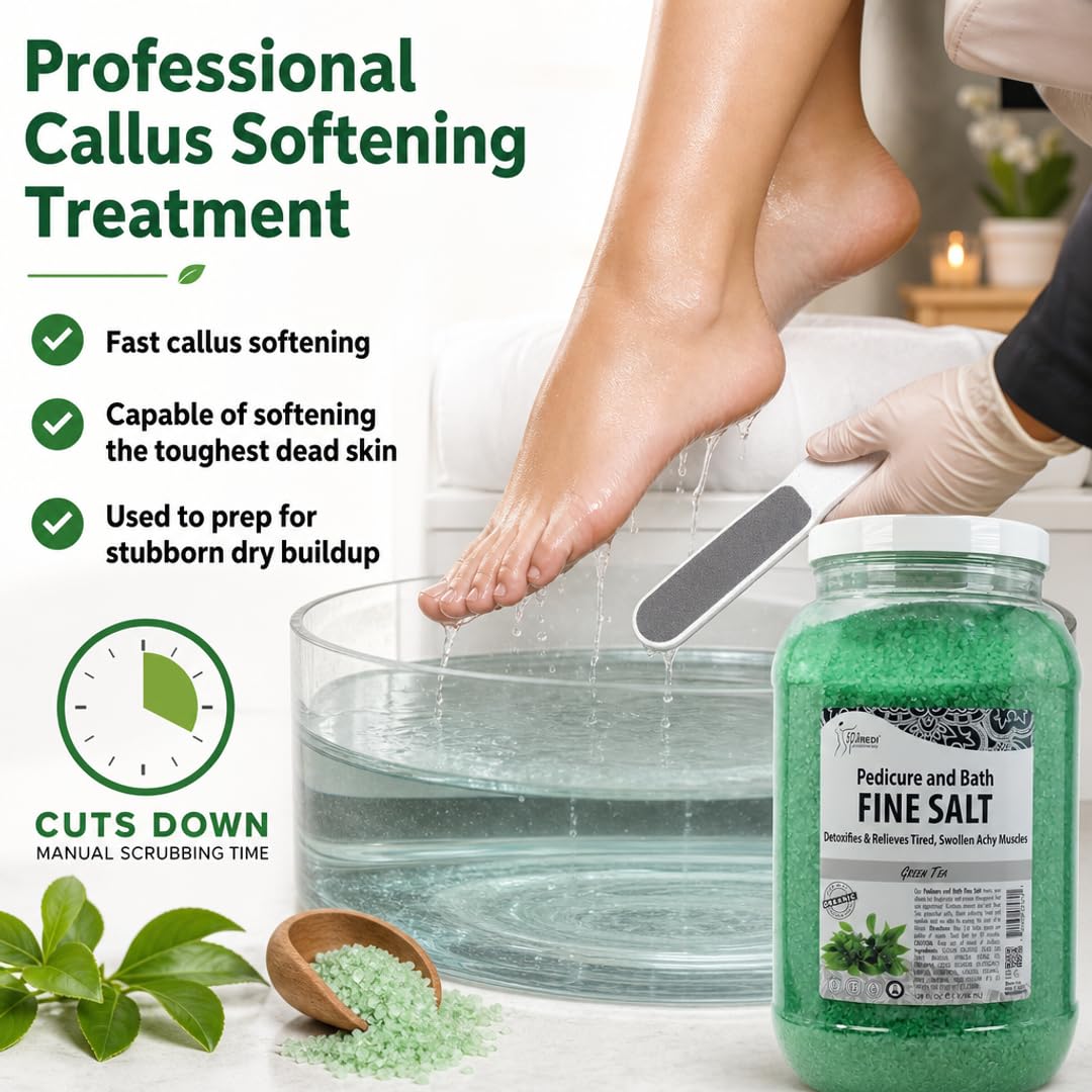 SPA REDI - Detox Foot Soak Pedicure and Bath Fine Salt, Green Tea, 128 Oz - Made with Dead Sea Salts, Argan Oil, Coconut Oil, and Essential Oil Beauty and Personal Care SPA REDI