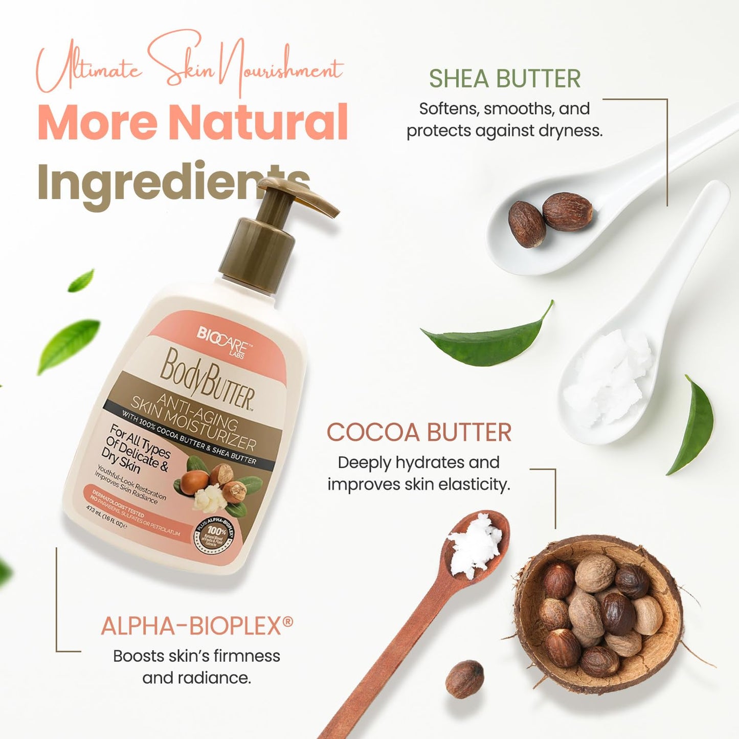 Biocare Body Butter - Infused with Cocoa Butter & Shea Butter plus Alpha-Bioplex for Youthful-Looking, Radiant Complexion, Hydrated, Smoother, Firmer Beauty & Personal Care Biocare