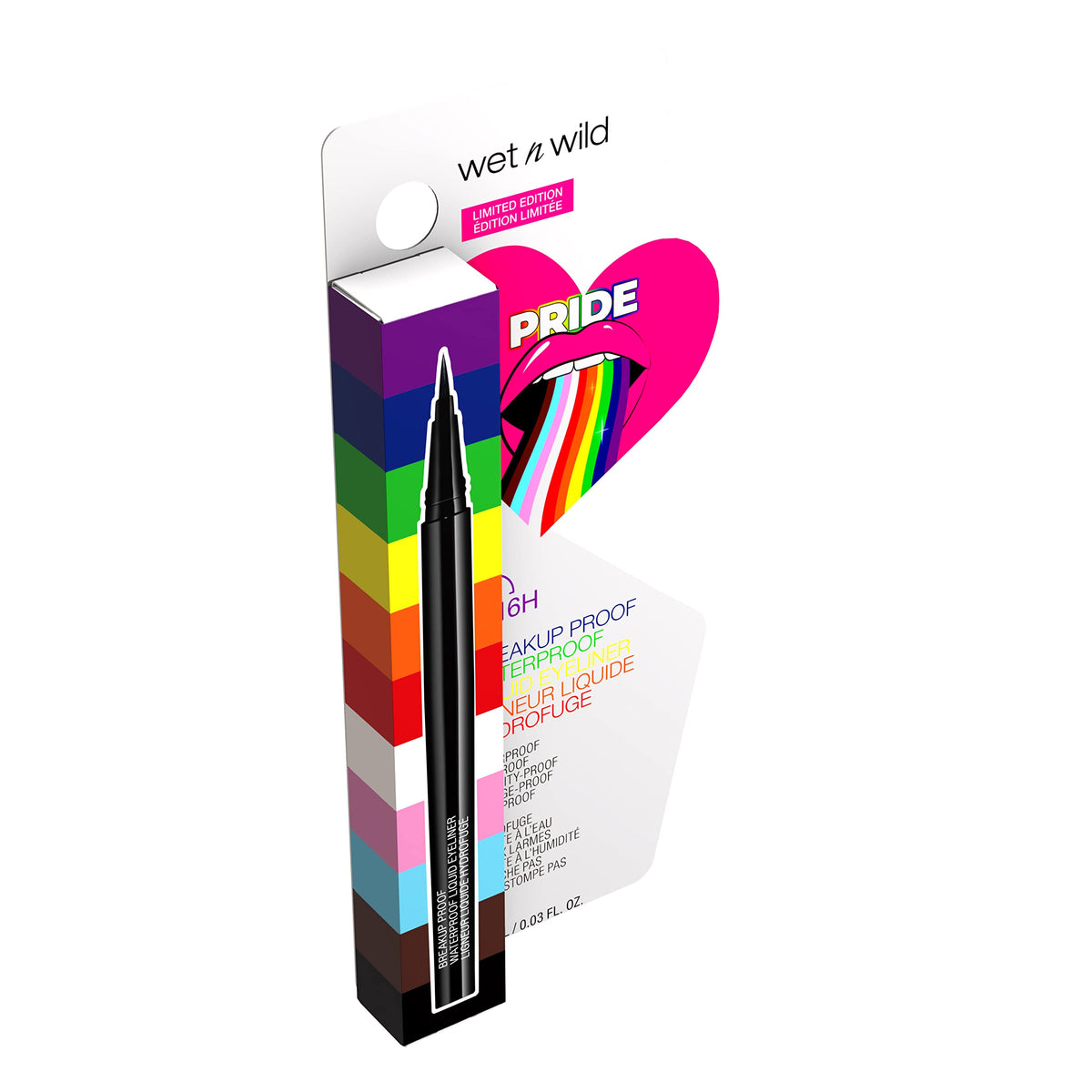 wet n wild Pride Breakup Proof Waterproof Liquid Eyeliner Pen, Smudge-Proof & Flake-Proof Rich Black Pigment, Ultra-Fine Precision Brush Tip Beauty & Personal Care wet n wild