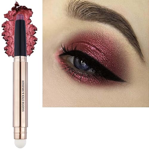 Metiplou Red Eyeshadow Stick Eyeliner pencil For Eye Makeup Cream Shimmer Smooth Glitter Dark Light Matte Single Crayon Primer Palette Hypoallergenic Beauty & Personal Care Metiplou