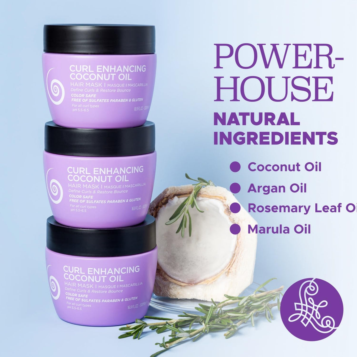 Luseta Curly Hair Mask with Coconut Oil for Curly & Wavy Hair 16.9 Oz