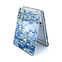 Aeisage Small Hand Mirror Rectangular Compact Magnifying Mirrors Mini Pocket Purse Mirror Compact Travel Mirror Water Lilies Gifts for Women Beauty & Personal Care Aeisage