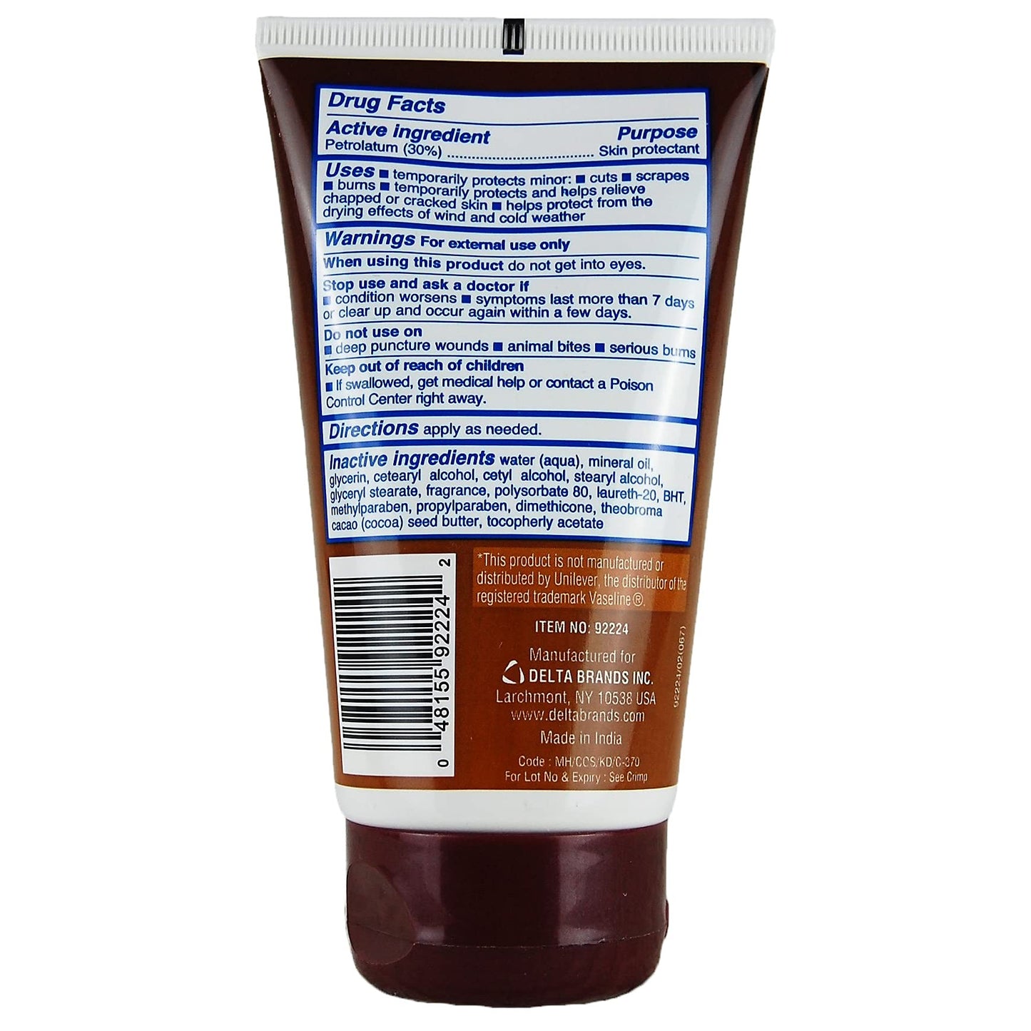 Personal Care Petroleum Jelly Vitamin E and Cocoa Butter Lotion 4.5 Oz (3 Pack) Vitamin E Cream for Skin with Cocoa Butter Cream Petroleum Jelly Tube Beauty & Personal Care personal care