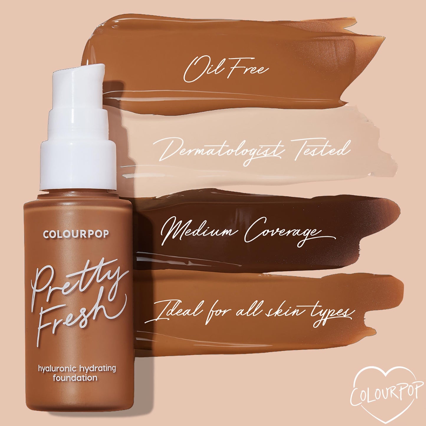 ColourPop Pretty Fresh Liquid Foundation - Hydrating Foundation with Medium, Buildable Coverage & a Natural Finish - Enriched with Hyaluronic Acid Beauty & Personal Care ColourPop