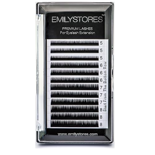 EMILYSTORES Bottom Lash Extension Eyebrow Eyelash Extensions Under Lower False Lashes Mixed J Curl 0.10mm Length 5mm 6mm 7mm 8mm In One Tray Beauty & Personal Care EMILYSTORES