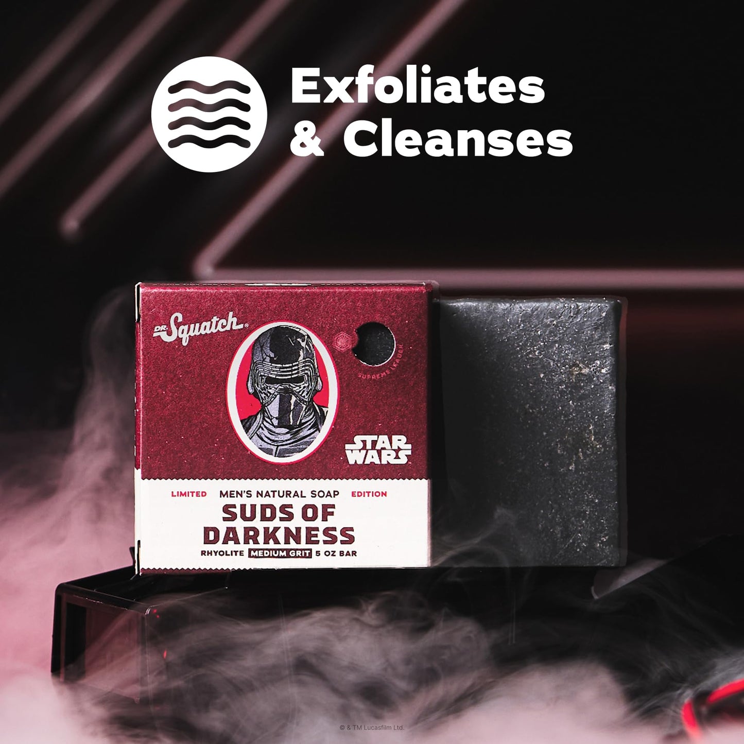 Dr. Squatch Natural Men's Bar Soap - Star Wars Inspired Gifts for Men - Natural Cold Process Soap Bar - Suds of Darkness (5 oz) Beauty & Personal Care Dr. Squatch