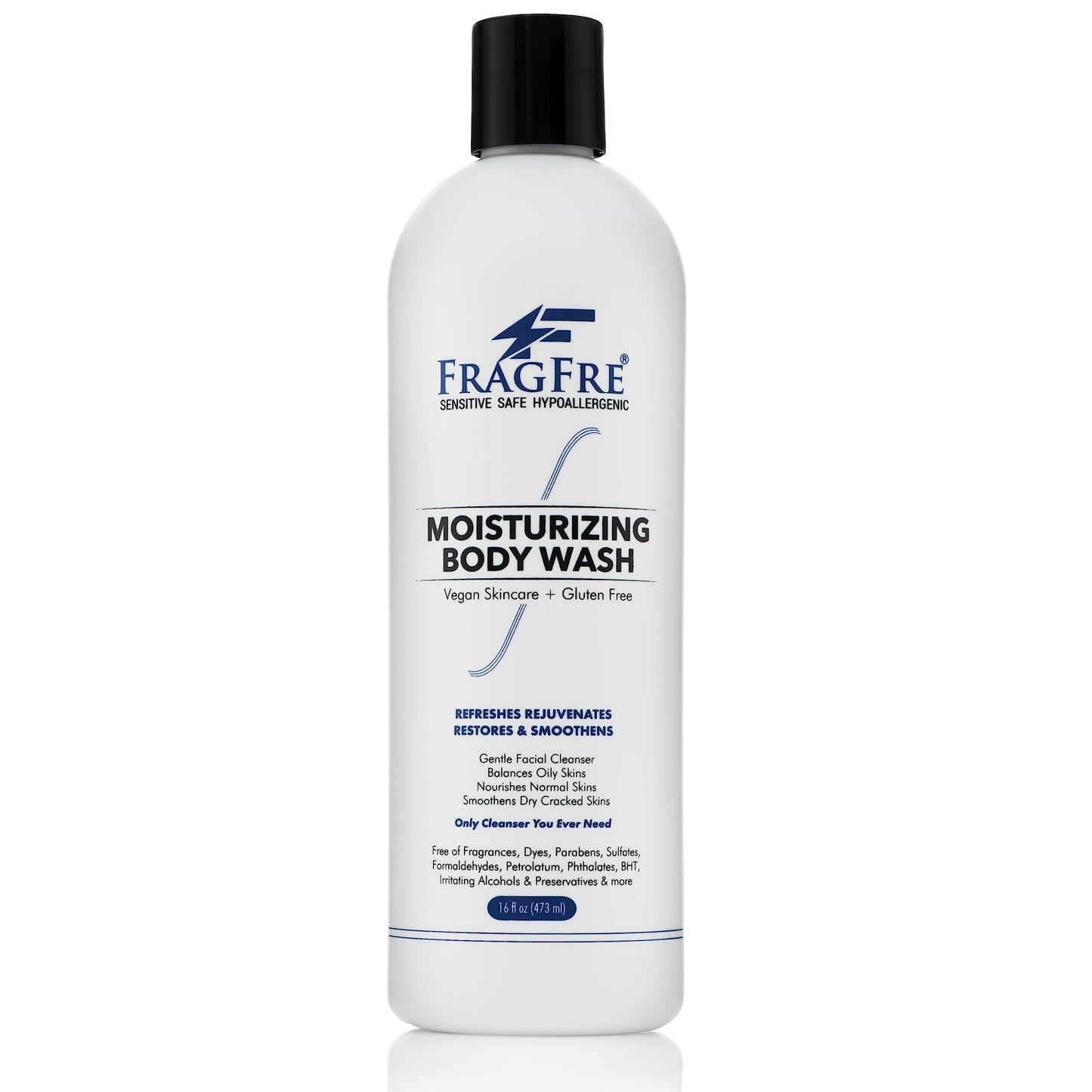 FRAGFRE Moisturizing Body Wash 16 oz: Gentle Body and Facial Cleanser - Sulfate-Free No Fragrance - Normal and Sensitive Skins - Vegan Gluten Beauty & Personal Care FRAGFRE