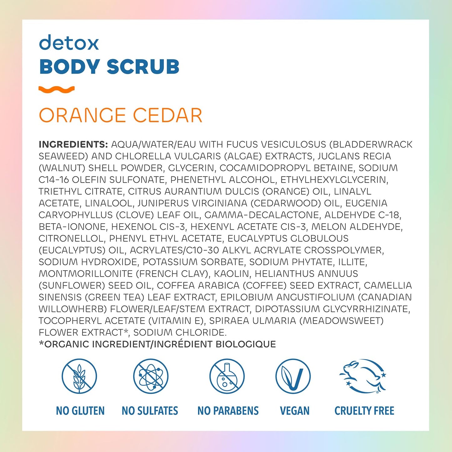 Seaweed Bath Co. Detox Body Scrub, Orange Cedar Scent, 6 Ounce, Sustainably Harvested Seaweed, French Sea Clay, Coffee Extract Beauty & Personal Care The Seaweed Bath Co.