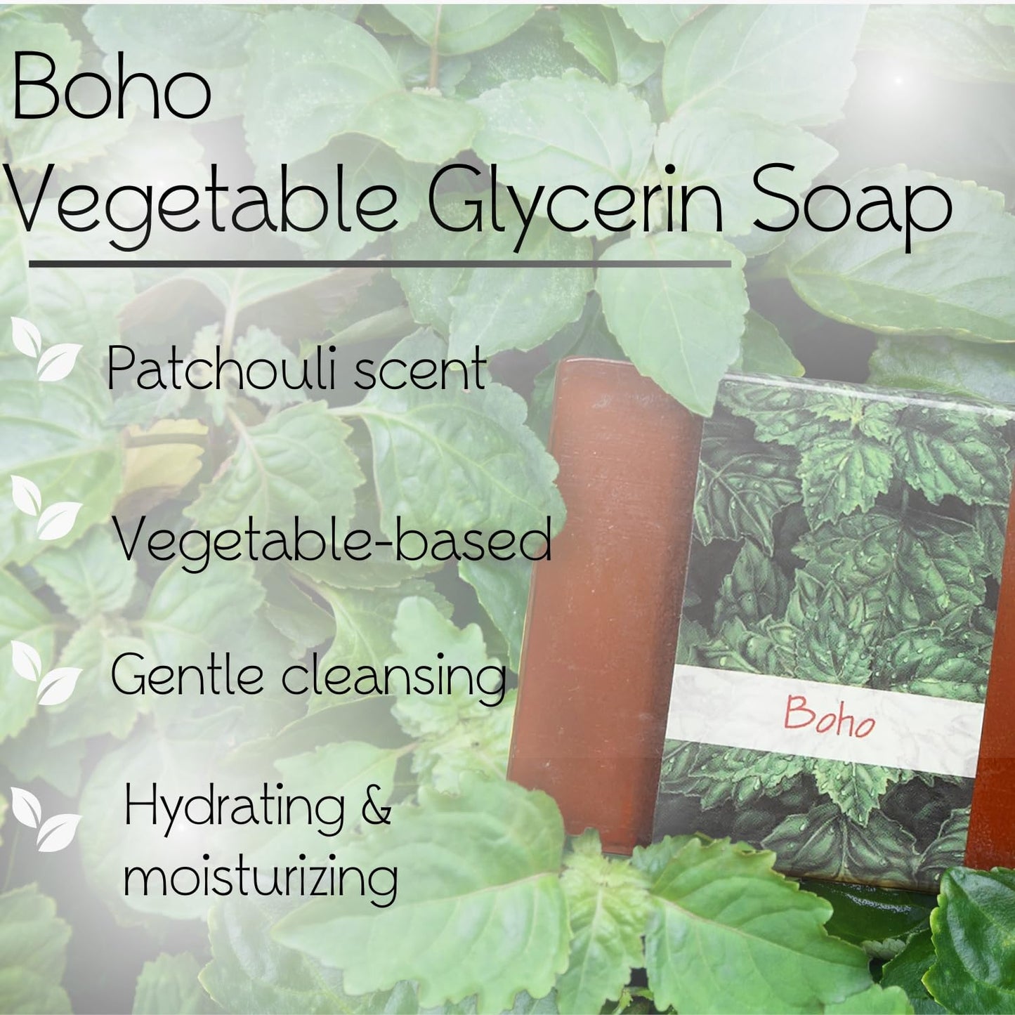 Nabila K Boho Glycerin Bar Soap | Patchouli Scent | Natural, Vegan, Hypoallergenic | 100% Vegetable Glycerin, Sulfate-Free, Paraben-Free | 4.5 oz Beauty & Personal Care Nabila K