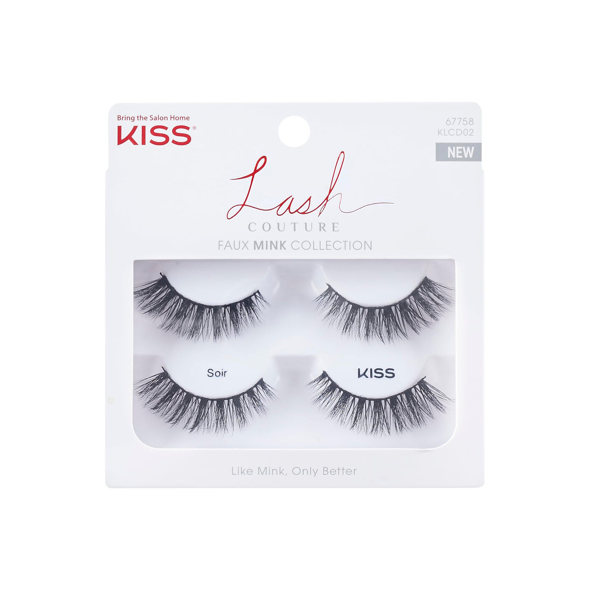 KISS Lash Couture Faux Mink False Eyelashes Double Pack, Knot-Free Lash Band, Reusable, Contact Lens Friendly, Easy To Apply, Ultrafine, Tapered… Beauty & Personal Care KISS