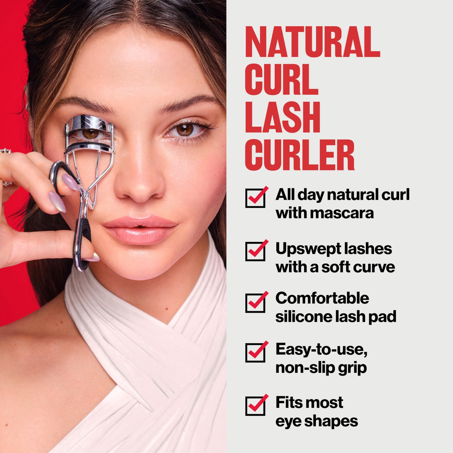 Revlon Natural Curl Lash Curler, Gives a Natural Eyelash Lift, with Finger Grips for a Non Slip Grip, Easy to Use, 1 Count Beauty & Personal Care REVLON