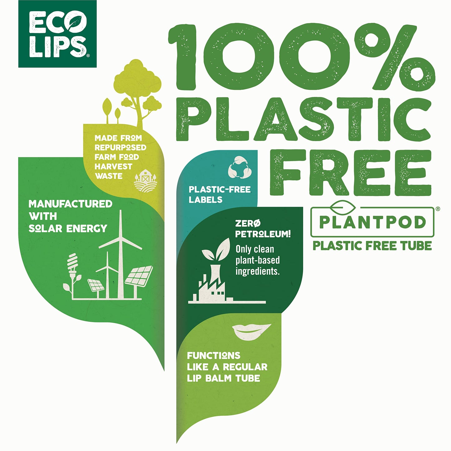 Eco Lips - Pure & Simple Raspberry, Coconut and Vanilla Organic Lip Balm 9-Pack (0.15 oz.) - 100% Natural. 100% Plastic-Free Plant Pod Packaging. Made Beauty & Personal Care Eco Lips