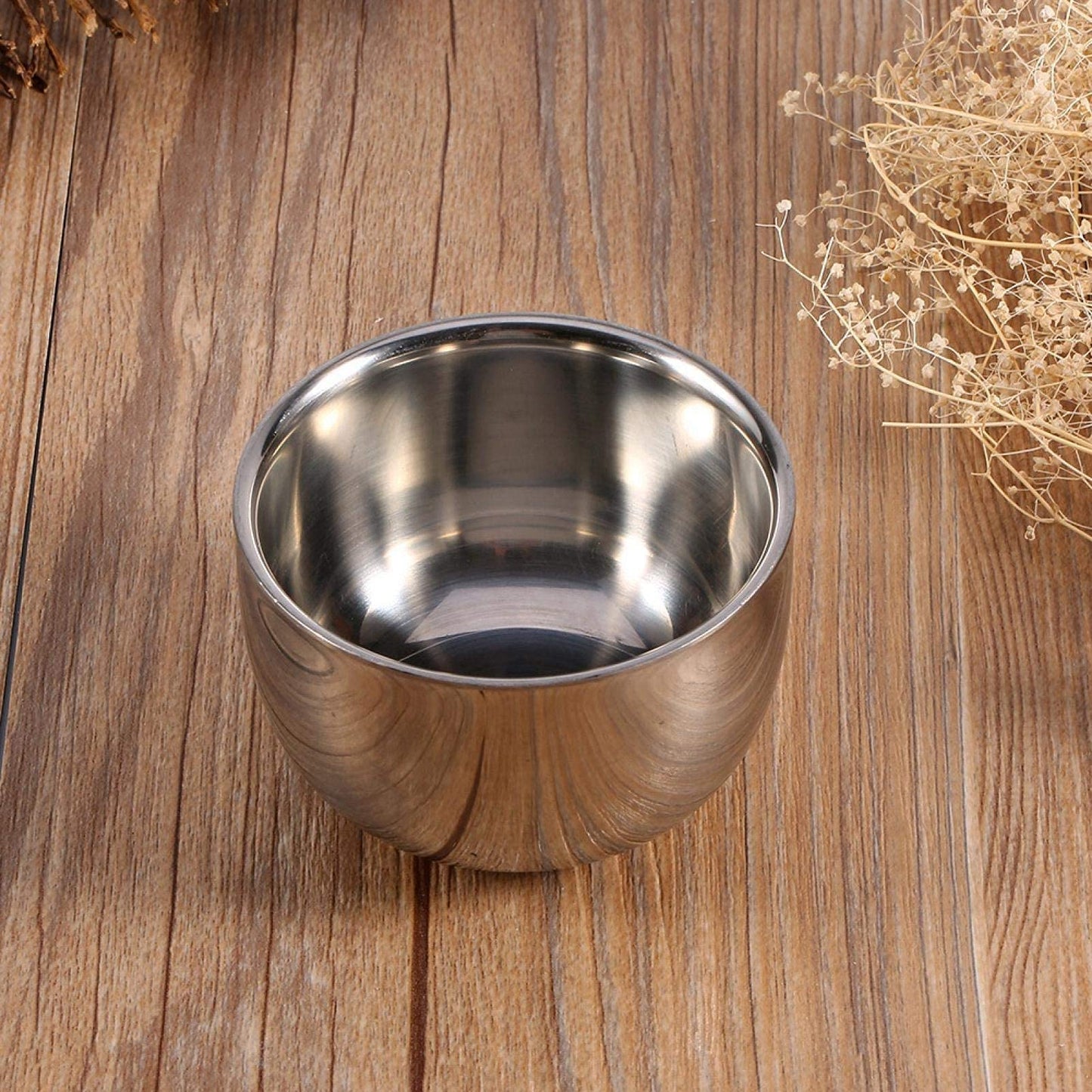Agatige Shaving Bowl for Men, Double Layer Stainless Steel Shaving Lather Dish Soap Bowl Accessories for Barber Shops, Home, Business or Travel Use Beauty and Personal Care Agatige