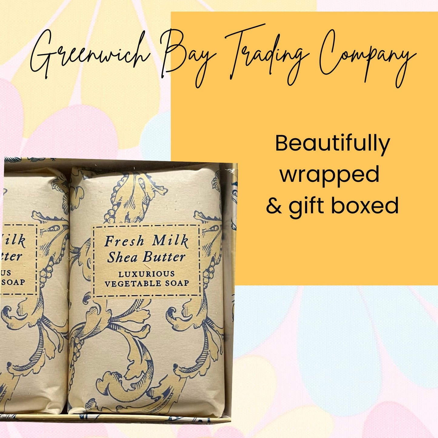 Greenwich Bay - Botanical Shea Butter Bar Gift Set - Fresh Milk Shea Butter, Yellow Beauty & Personal Care Greenwich Bay Trading Company