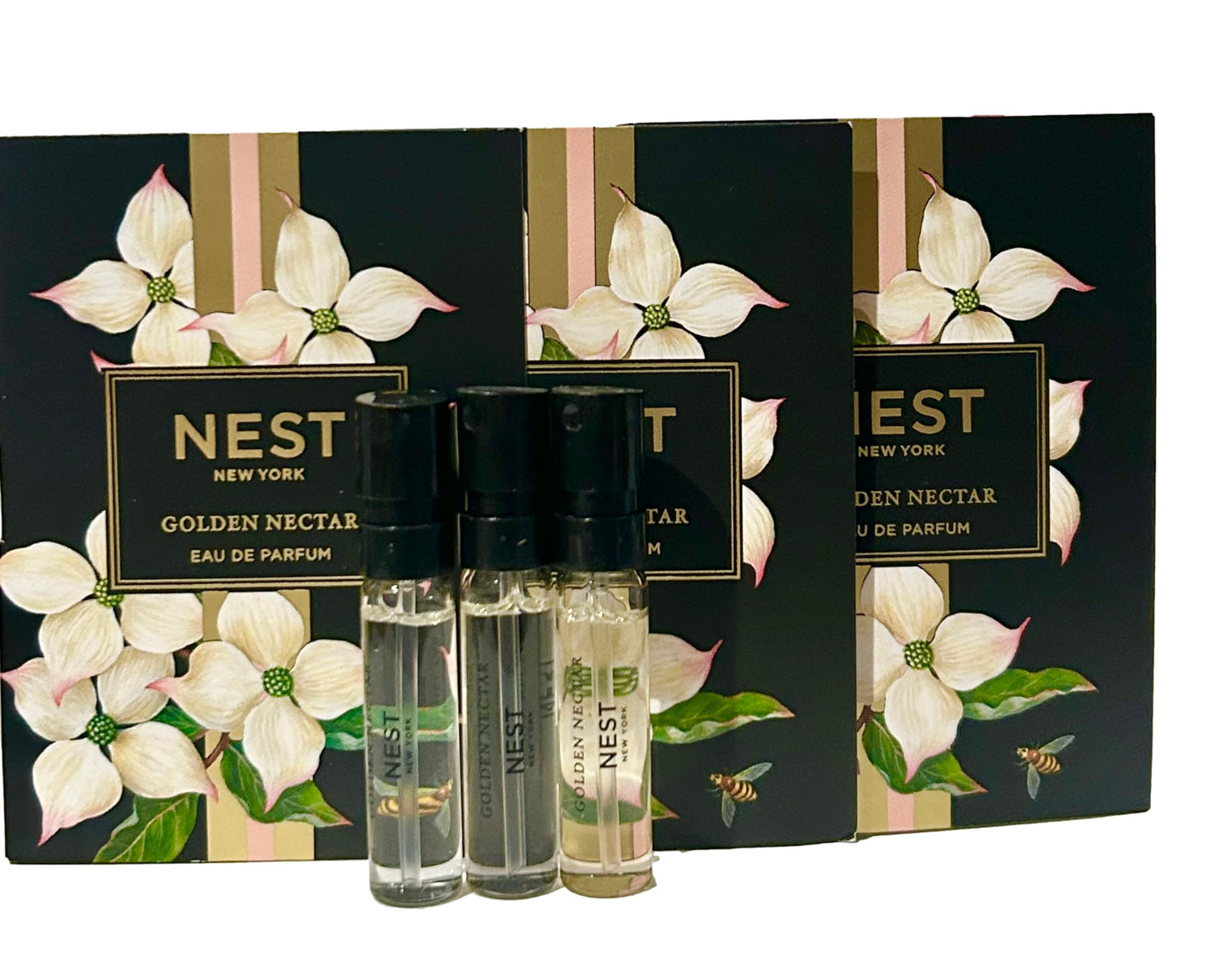 NEST GOLDEN NECTAR Sample Perfume Parfum 1.5 ml / 0.05 fl.oz - Vial Spray Set of 3 Vials (1457) Beauty & Personal Care NEST New York