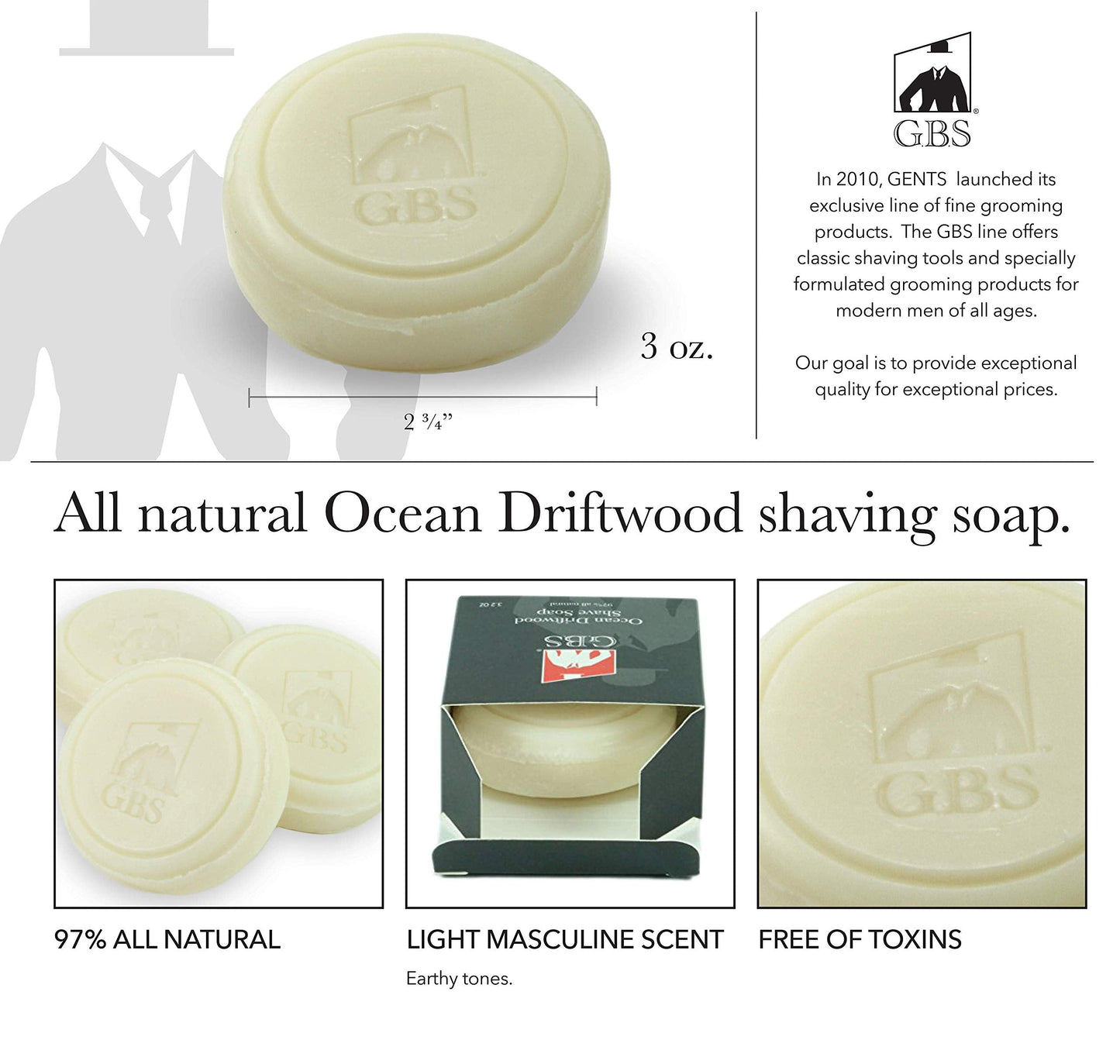 G.B.S Heavy Duty Ceramic Shaving Bowl/Mug Strong Pommel Handle -3 Oz All Natural Soap Included, Accessory for Soaps and Creams- for Wet Shave Lovers Beauty and Personal Care G.B.S