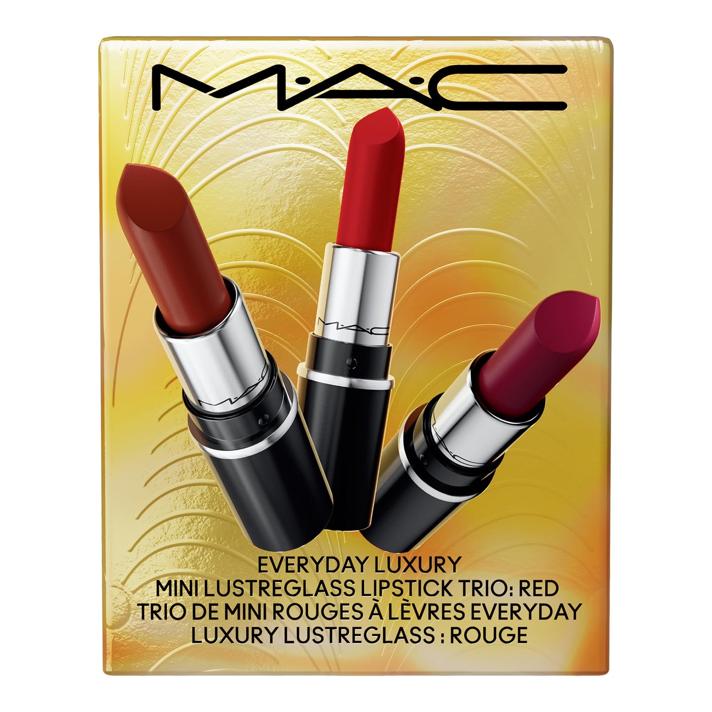 MAC Everyday Luxury Mini Lustreglass Lipstick Trio, Red, 3 Piece Set Beauty & Personal Care MAC