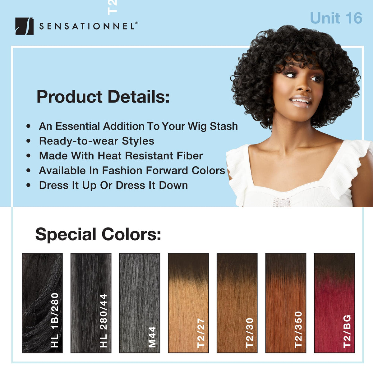 Sensationnel Dashly Wig-Unit 16, 1 JETBLACK