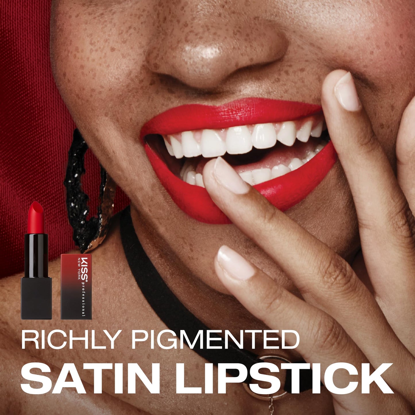Kiss New York Professional Rich Pigmented Lipstick, Smooth Satin Finish, Long Lasting, Infused with Shea Butter and Vitamin E (Warm Blush) Beauty & Personal Care Kiss