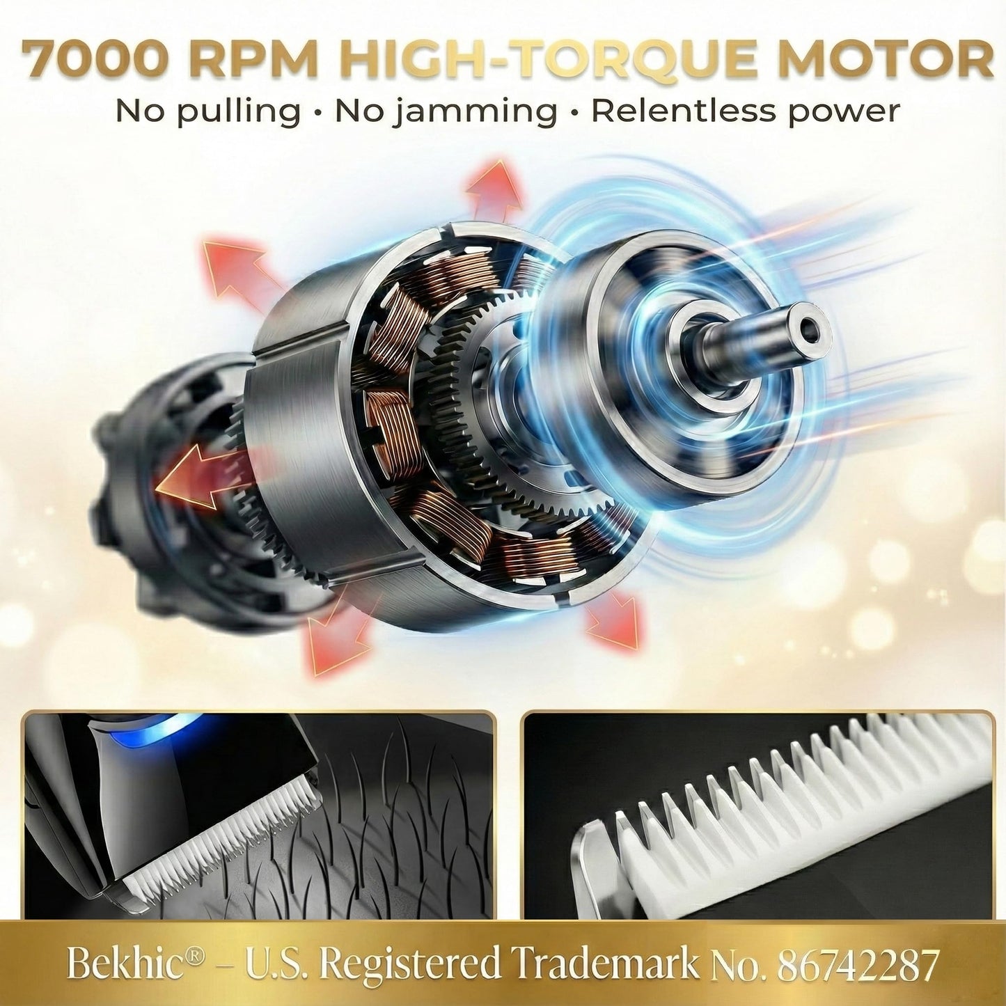 Bekhic Manscape Groin & Body Hair Trimmer for Men - Waterproof Pubic Hair Shaver & Ball Groomer with LED Light - No-Nick Ceramic Blade, 90-Min Beauty and Personal Care Bekhic