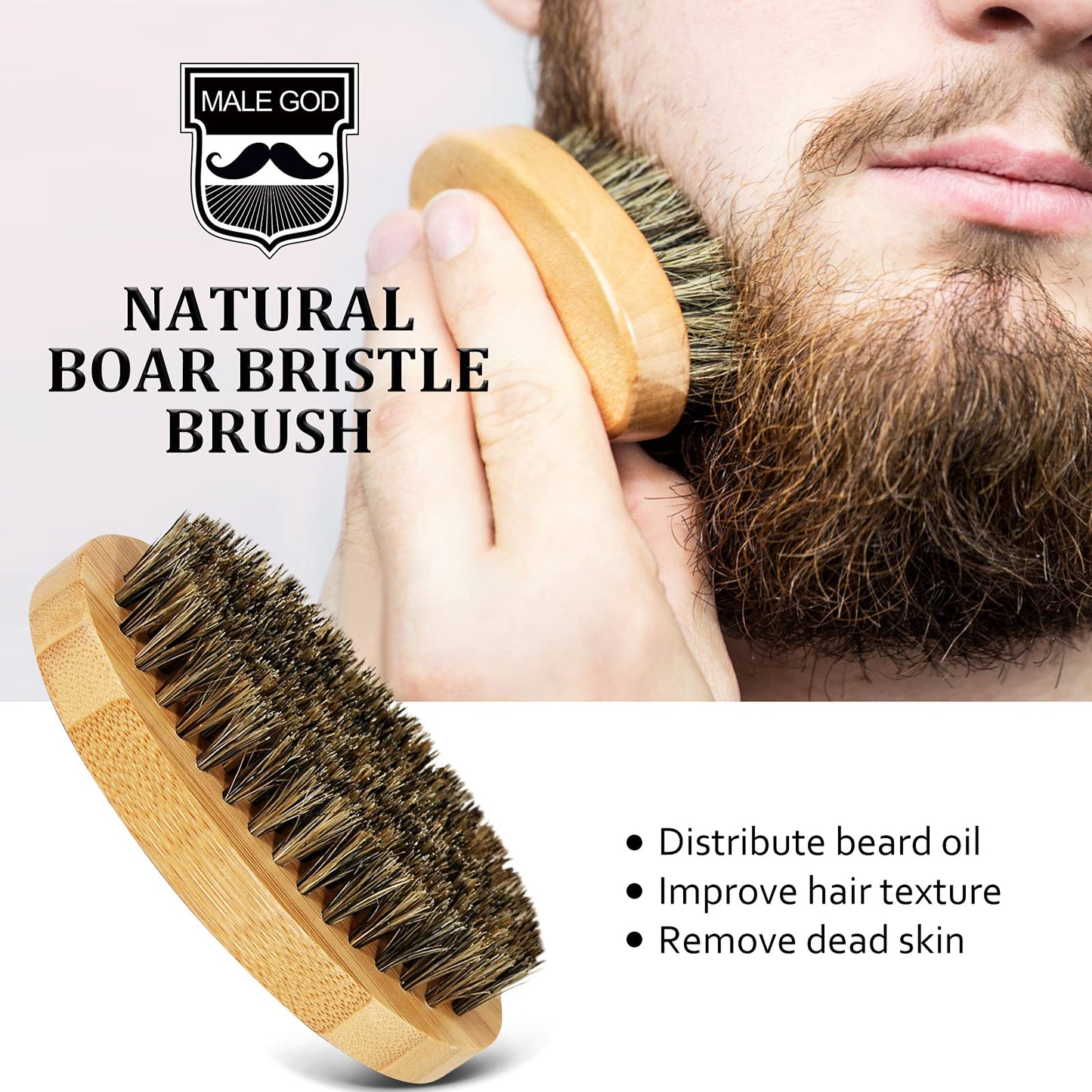 MALE GOD Beard Kit for Men's Grooming & Care, Natural Ingredients Beard Oil, Balm, Brush, Comb, Stocking Stuffers for Adult Men, Chirismtas & Birthday Beauty and Personal Care MALE GOD