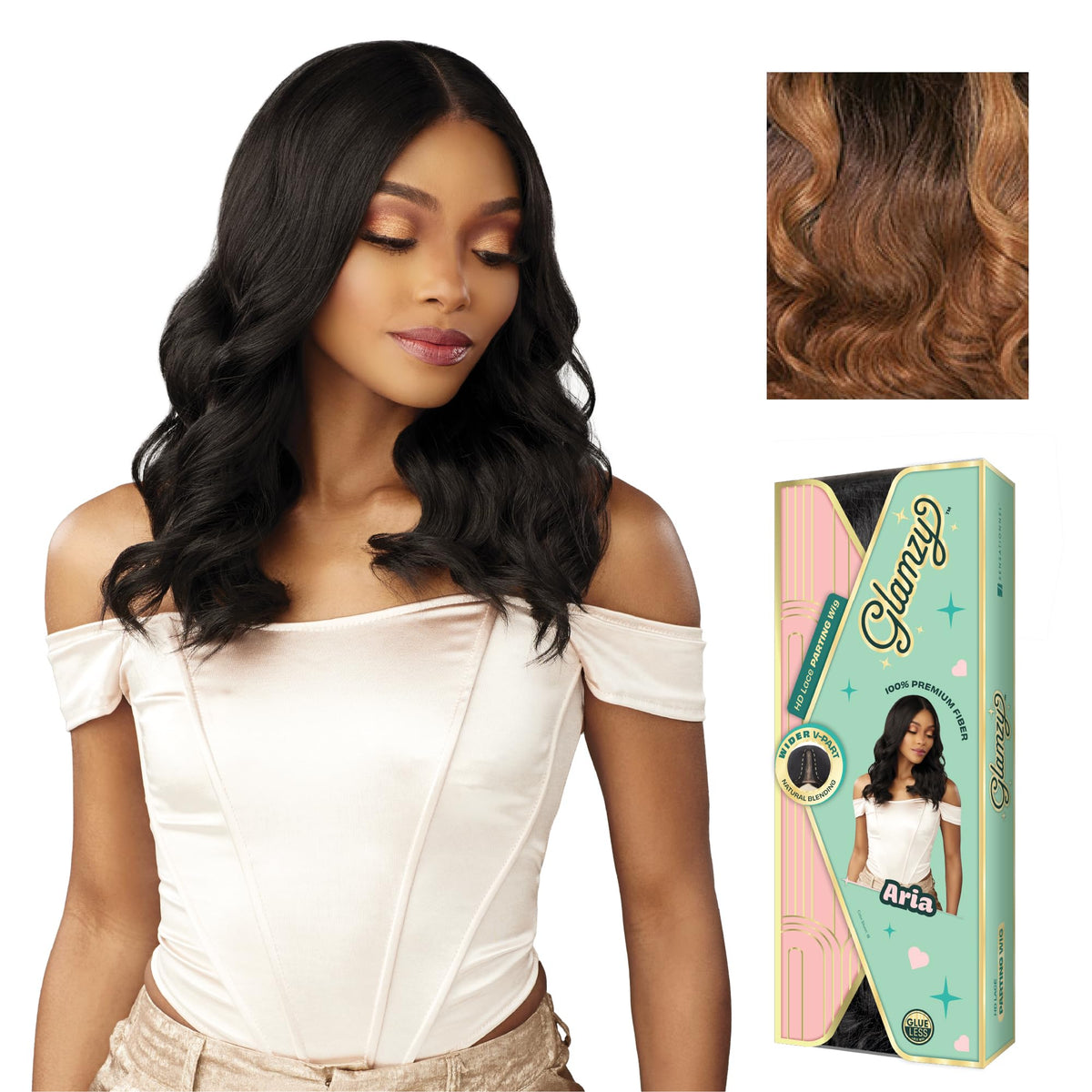 Sensationnel Glamzy Lace Part Wig-Aria, MP/HAZEL