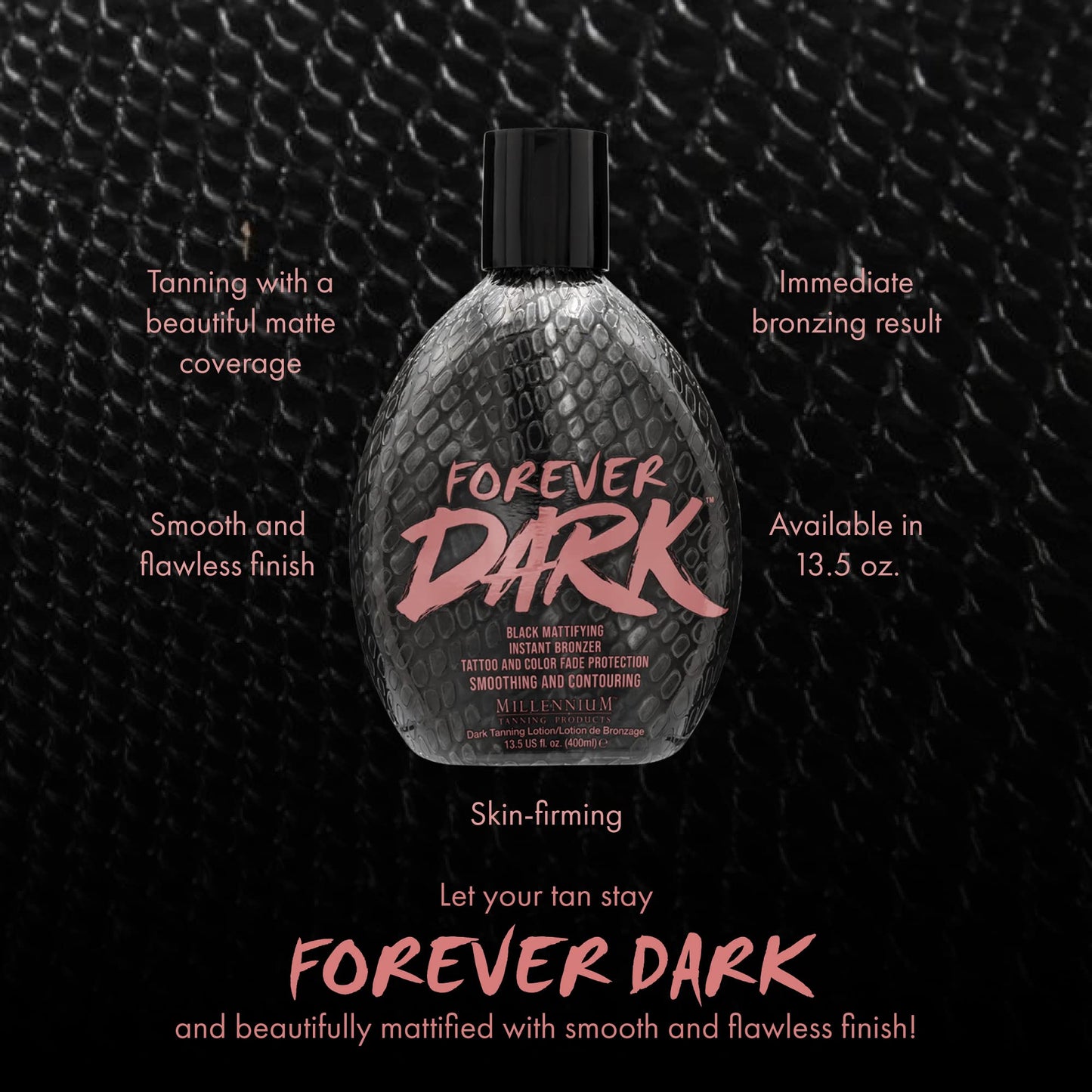 Millennium Tanning Forever Dark, Black Mattifying Instant Bronzer, Tanning Lotion, 13.5 Ounces Beauty & Personal Care Millennium Tanning