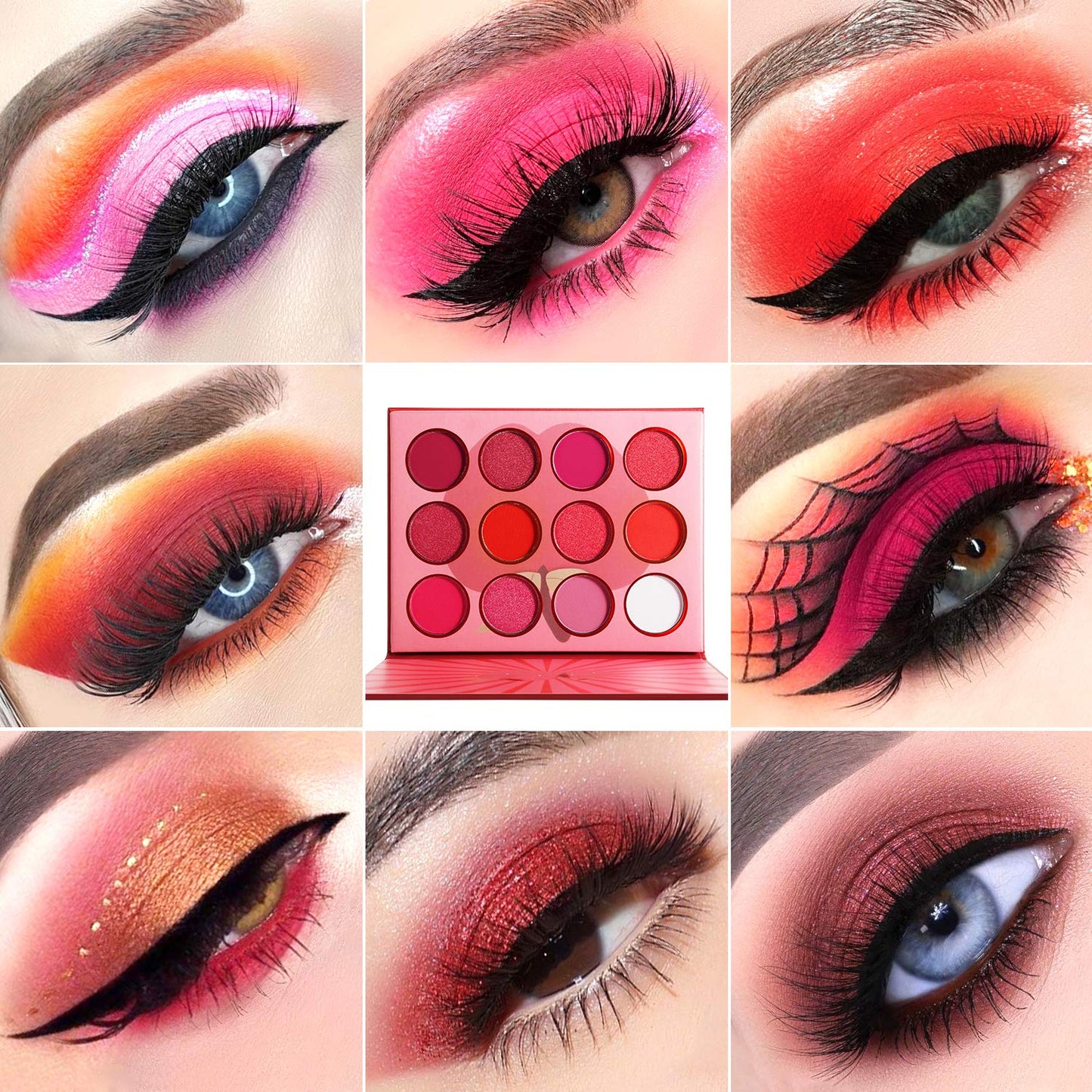 Red Pink Eyeshadow Palette, DE’LANCI Professional Matte Shimmer High Pigmented 12 Colors Eye Shadow Makeup Pallet, Waterproof Blendable Small Beauty & Personal Care ecofavor