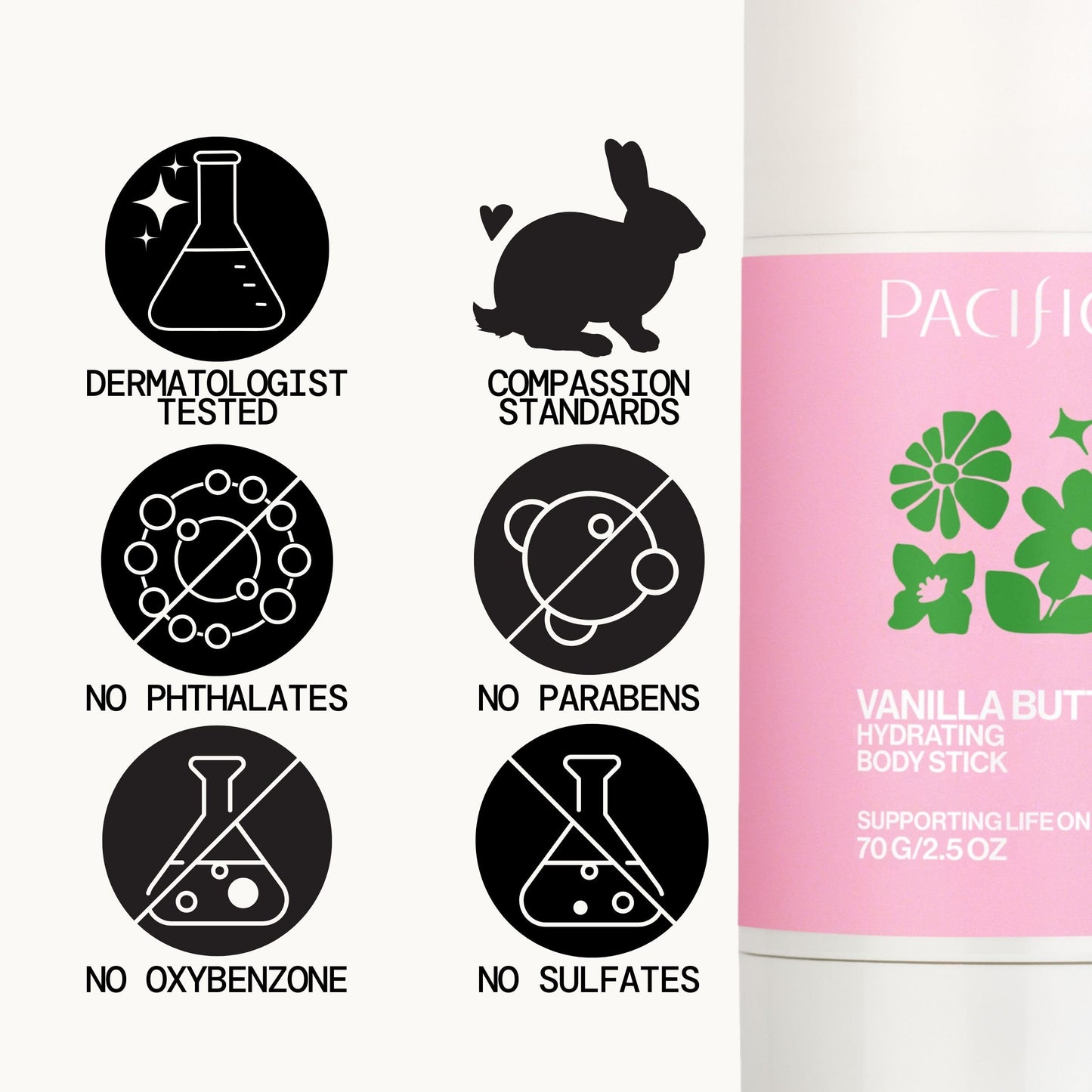 Pacifica Vanilla Butter Moisturizing Balm Stick - Solid Body Lotion for Instant Dry Skin Relief Moisture Balm, Shea Butter & Vanilla Formula Vegan Beauty & Personal Care Pacifica