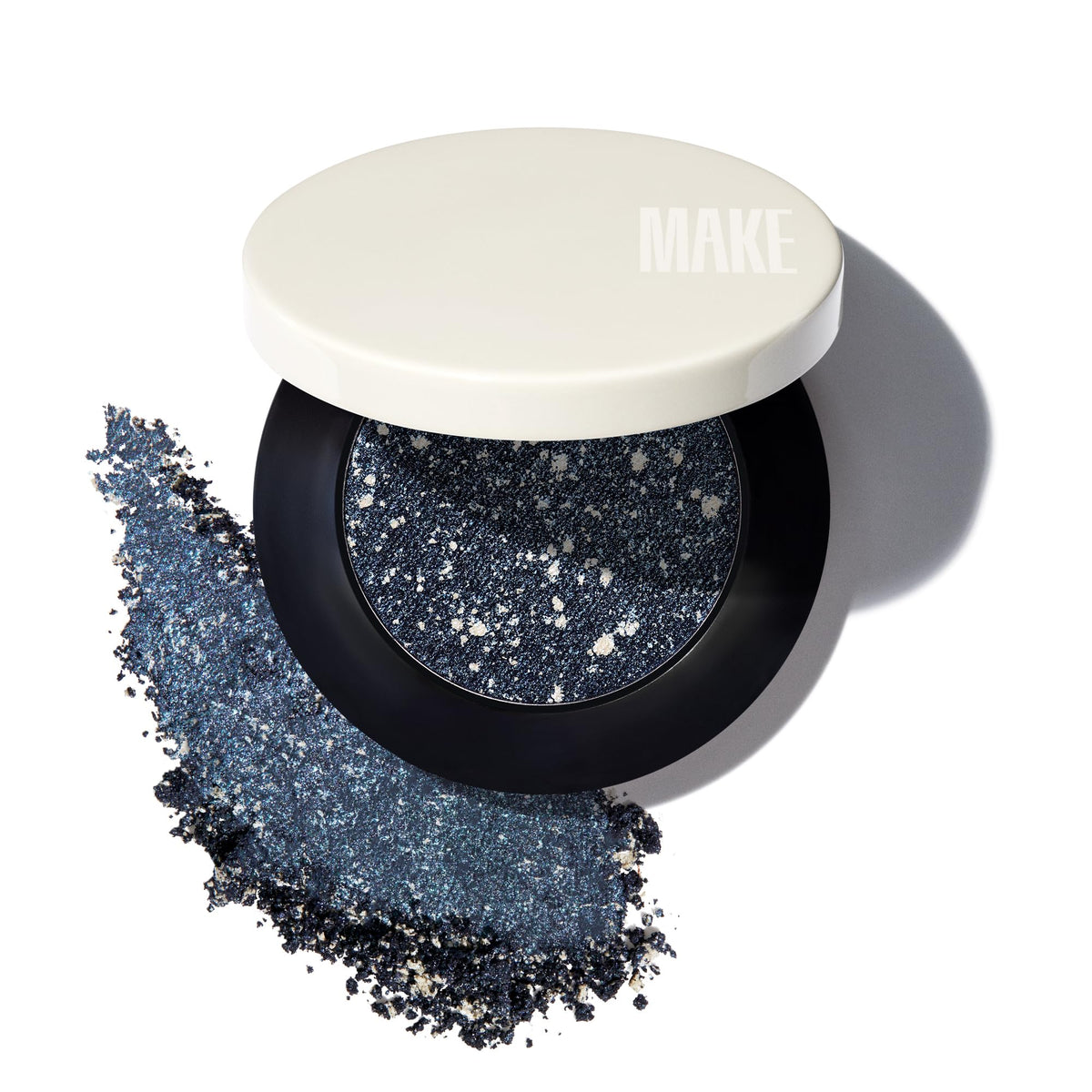 MAKE Beauty Multi-Chromatic Eye Shadow. Metal Reflecting Luminous Foil Finish Creamy, Buildable, Dimensional Long-wear, Crease-proof Powder Eyeshadow,