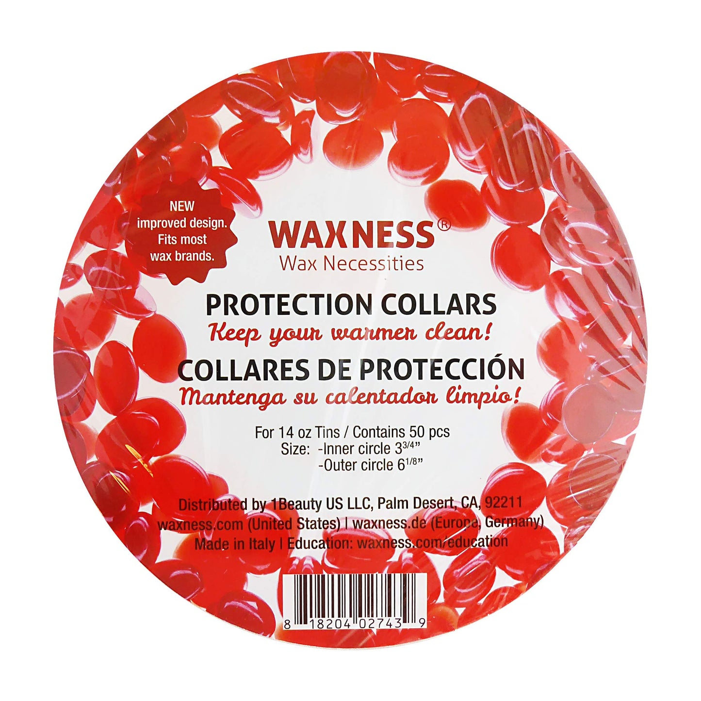 Waxness Waxing Multi-fit Protection Collars 50 Pack Red Fits Most 14 to 16 Ounces Tins and Pots Beauty and Personal Care Wax Necessities