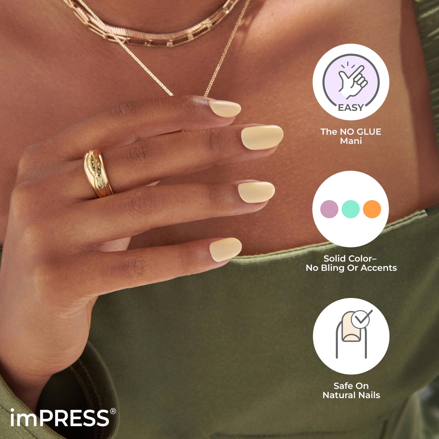 KISS imPRESS Color Polish-Free Solid Color Press-On Nails, PureFit Technology, Short Length, 'Reddy or Not', Includes Prep Pad, Mini Nail File Beauty & Personal Care imPRESS