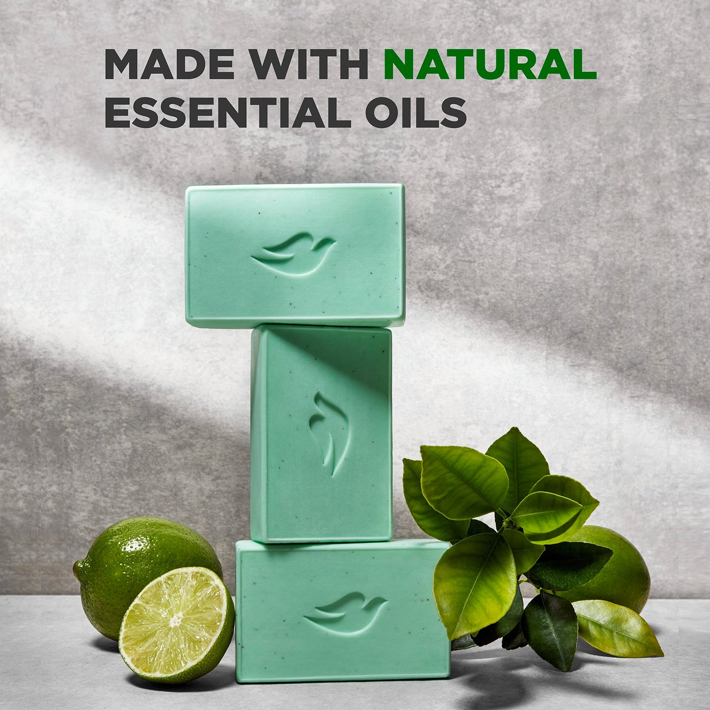 DOVE MEN + CARE Plant-Powered Natural Essential Oil Bar Soap Reinvigorating Lime + Avocado Oil to Clean and Hydrate Mens Skin 4-in-1 Bar Soap Beauty & Personal Care DOVE MEN + CARE