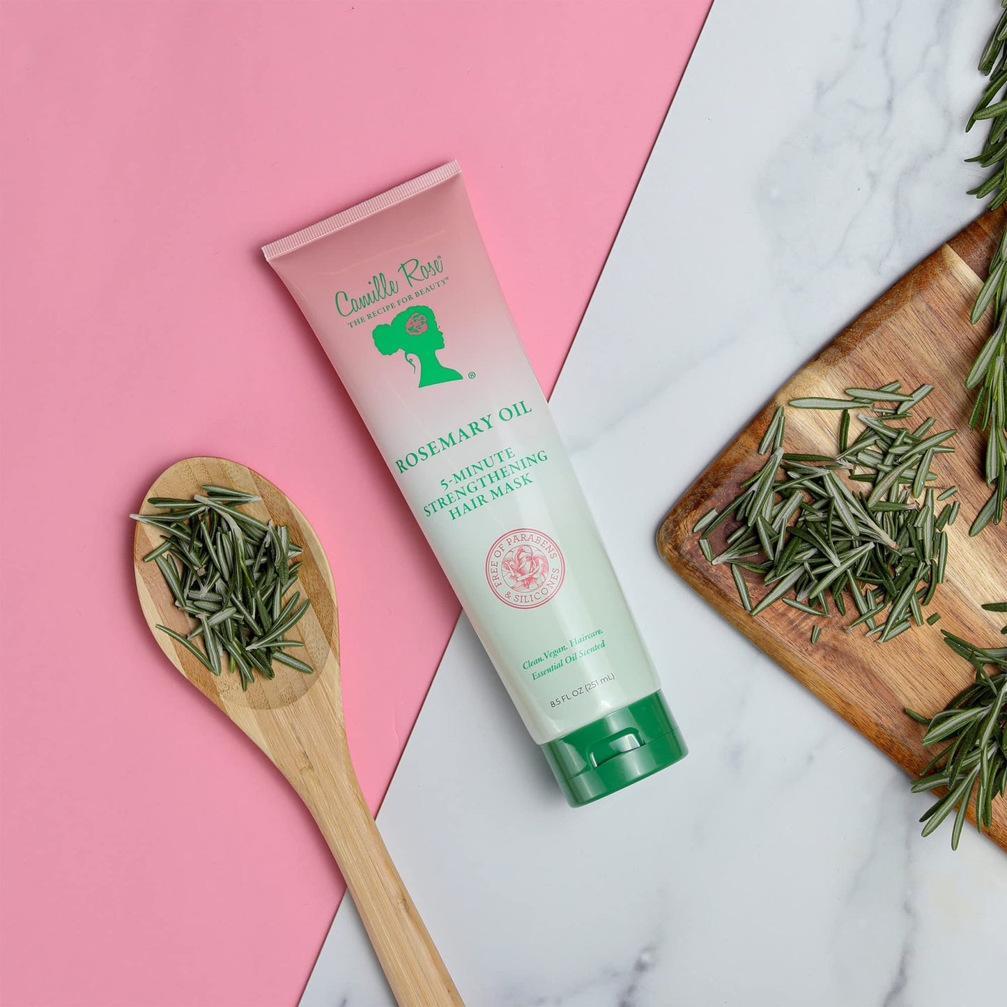Camille Rose Rosemary Oil 5-Minute Deep Strengthening Hair Mask and Conditioner, with Natural Castor, Peppermint, and Rosemary Oils for Hair Growth Beauty & Personal Care Camille Rose
