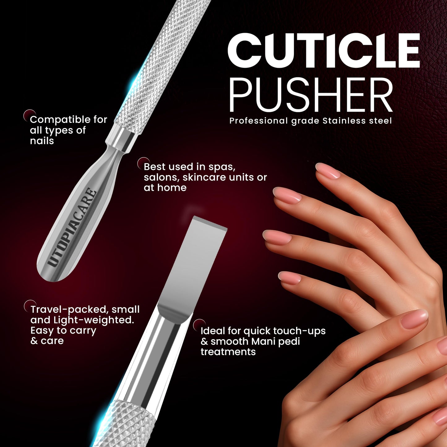 Utopia Care Cuticle Pusher Tool & Spoon Nail Cleaner Beauty and Personal Care Utopia Care